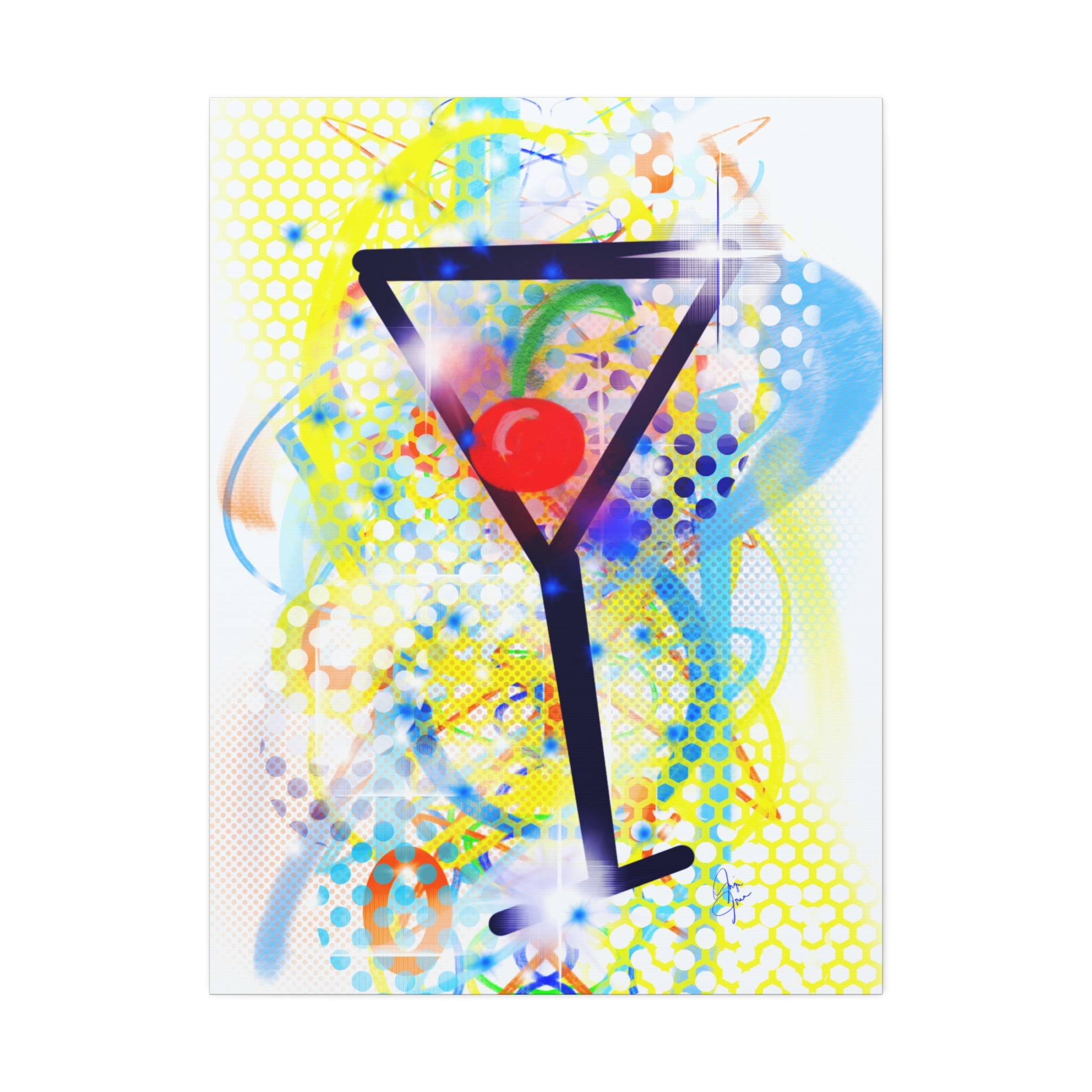 Martini Pop Art Canvas Print — Colorful Cocktail Wall Art (Stretched Canvas 1.5")