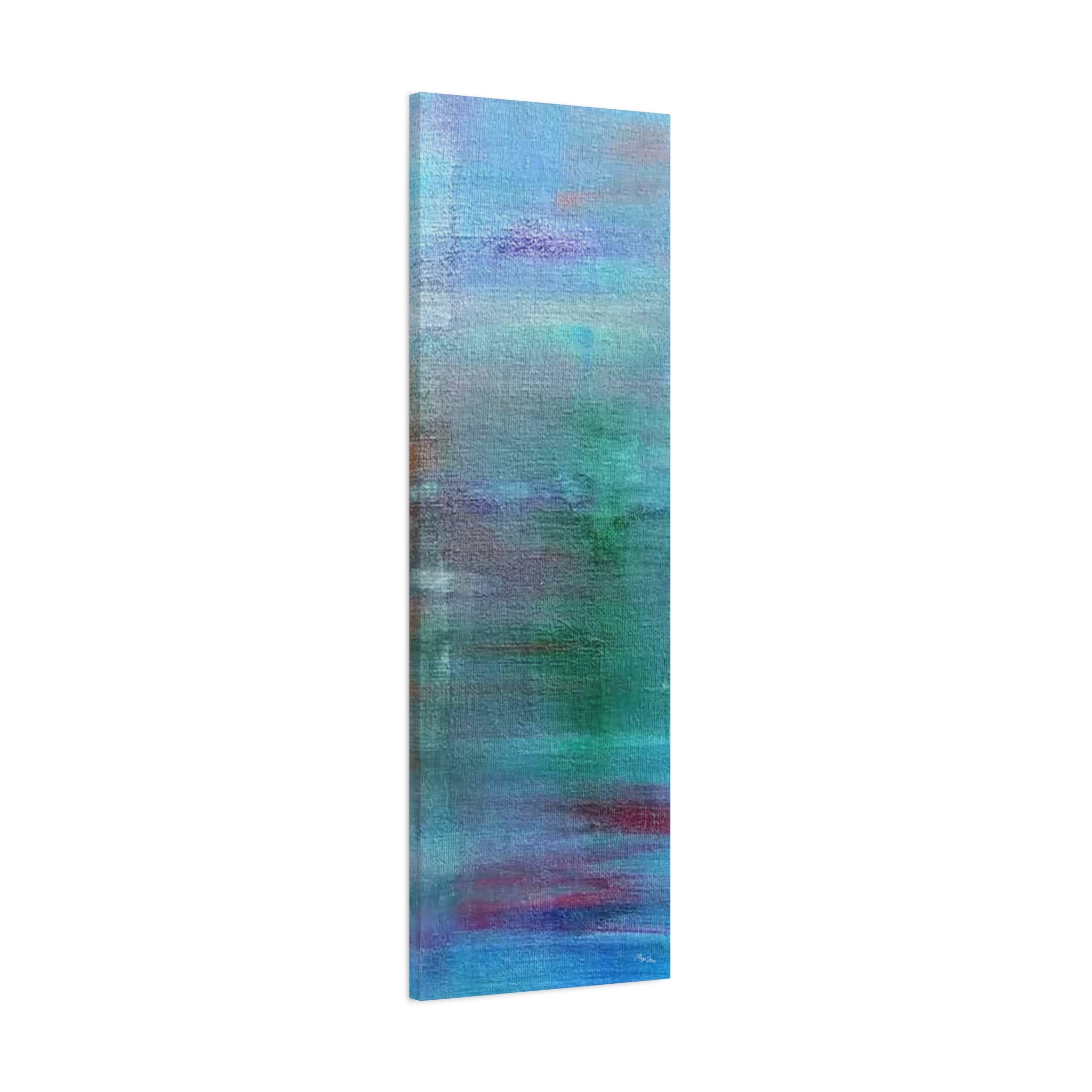 Abstract Blue-Green Matte Canvas Print – Stretched 1.25" Wall Art