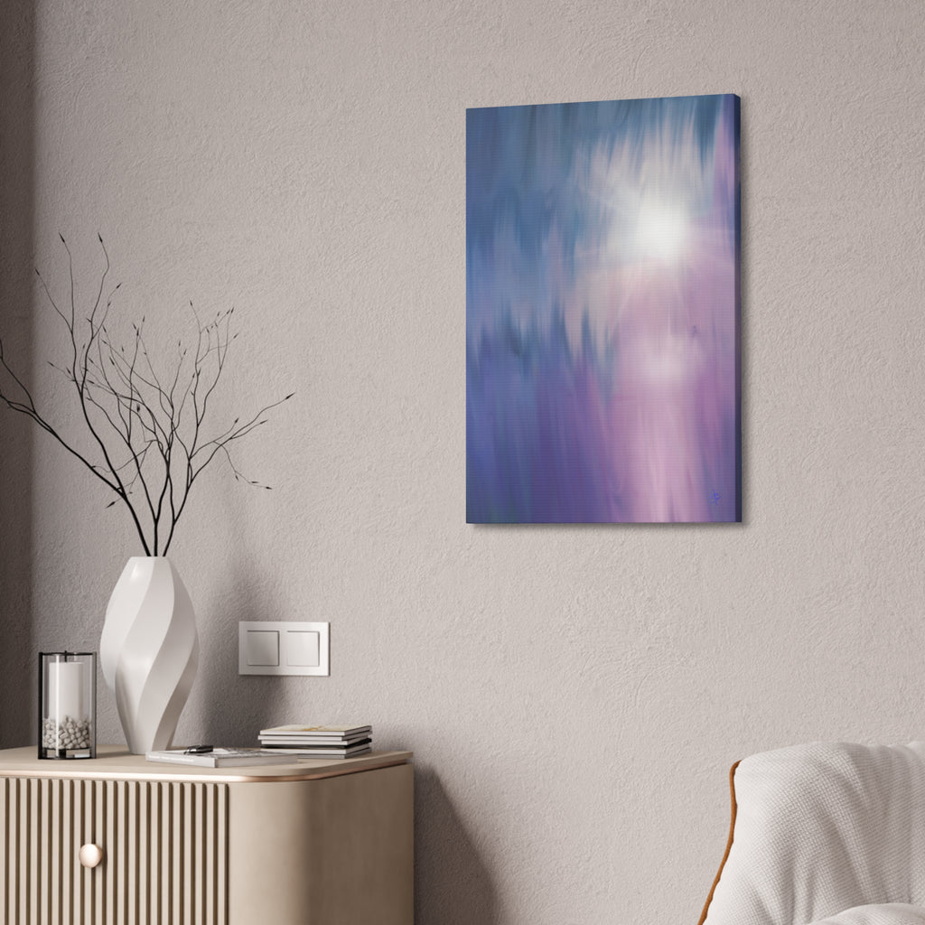Abstract Dawn Canvas Art – Purple & Blue Gradient Stretched Canvas