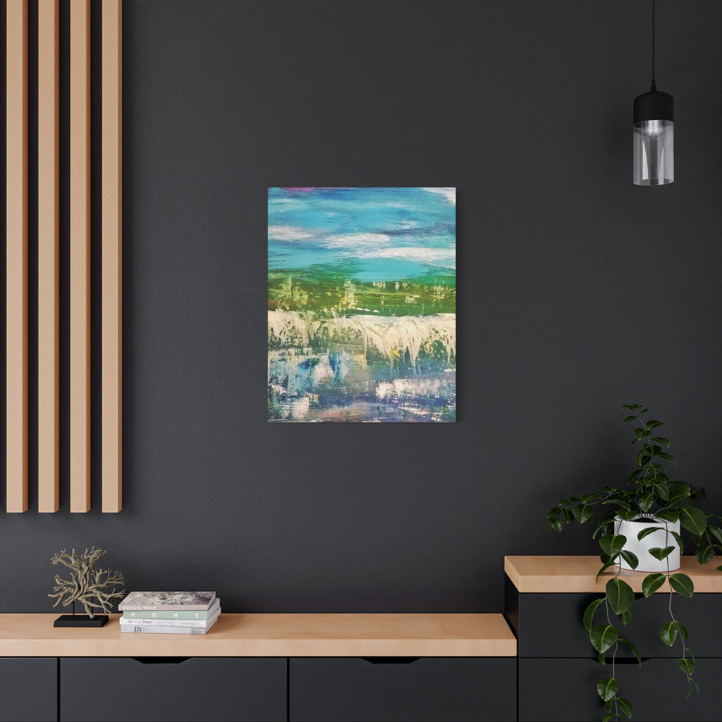 Coastal Abstract Landscape Matte Canvas Print — Stretched 1.25"