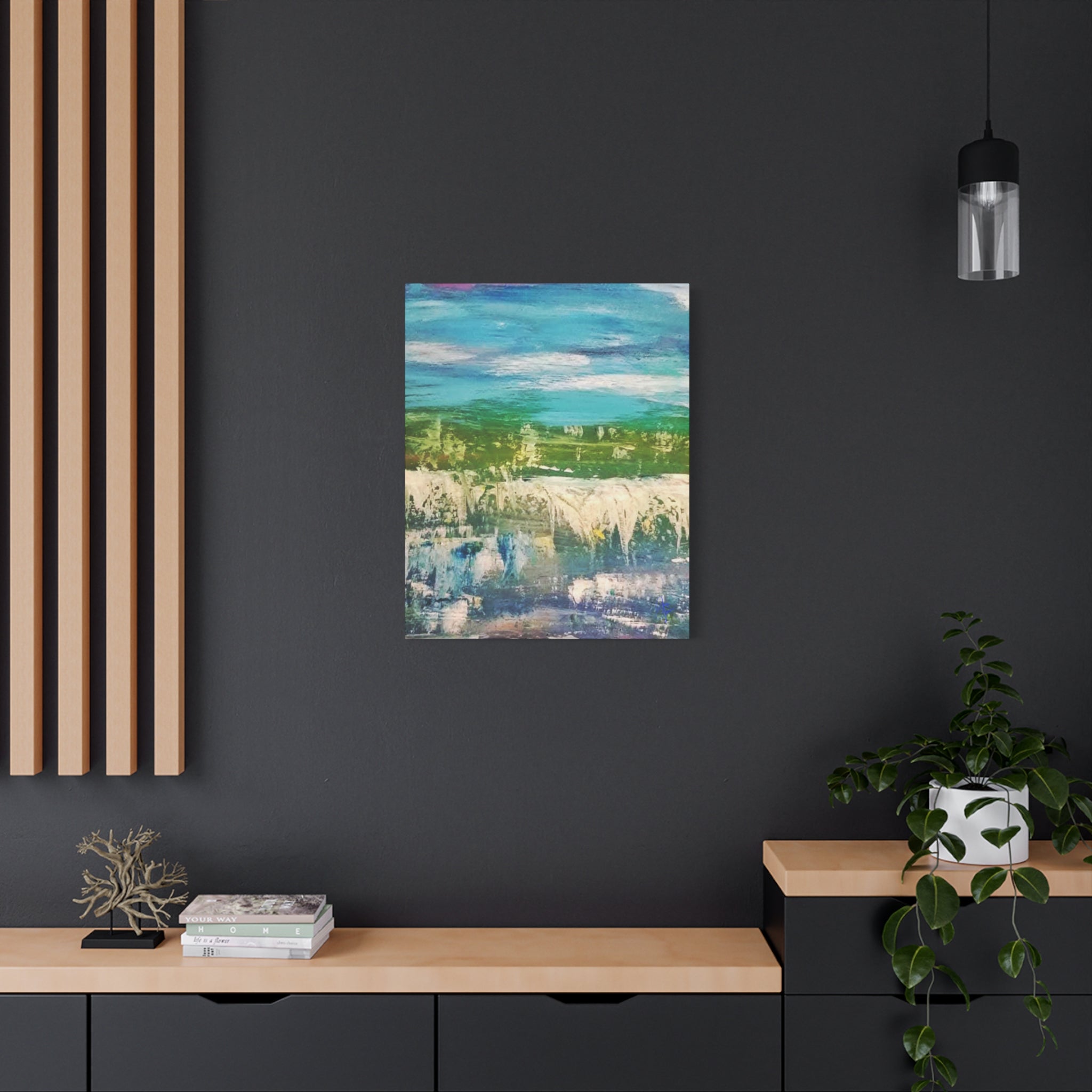 Coastal Abstract Landscape Matte Canvas Print — Stretched 1.25"