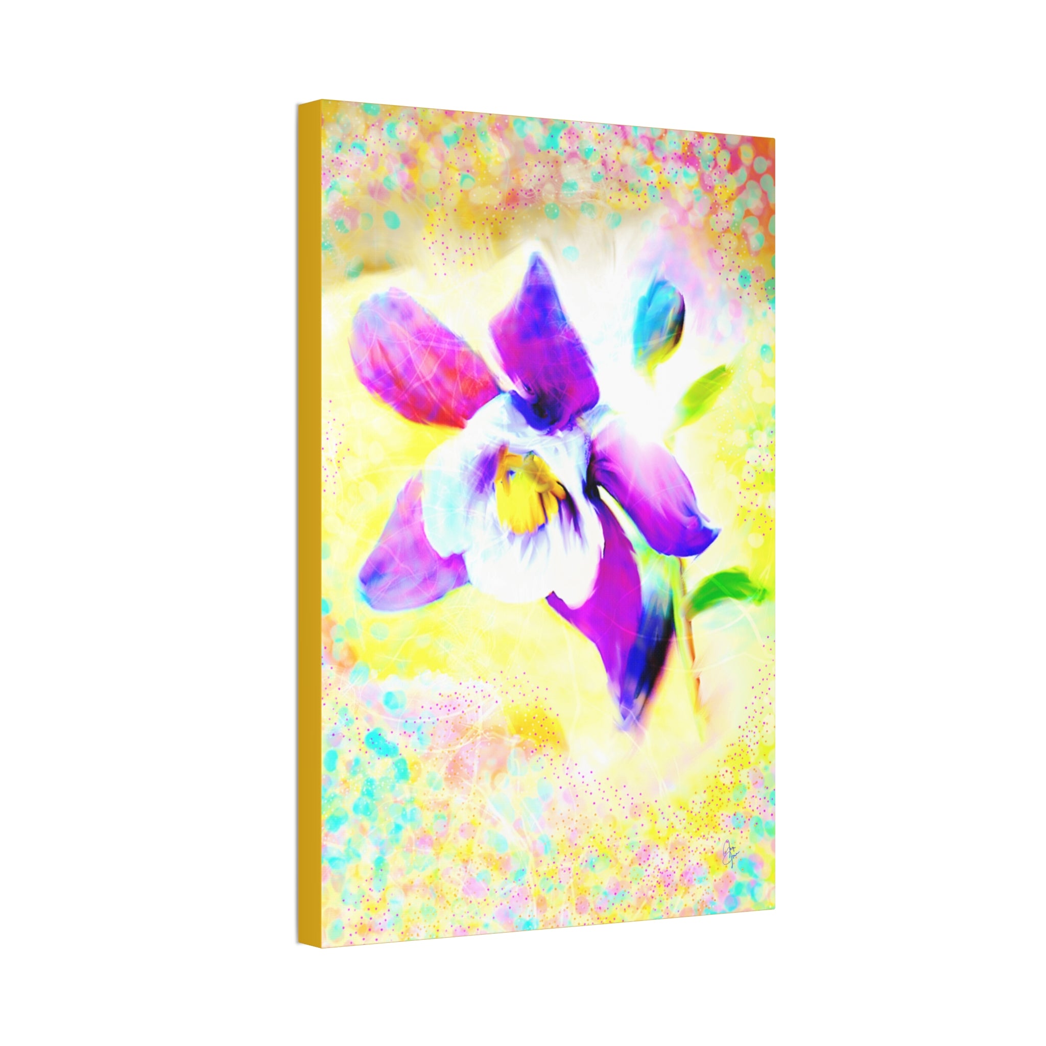 Purple Orchid Canvas Wall Art - Vibrant Floral Stretched Canvas