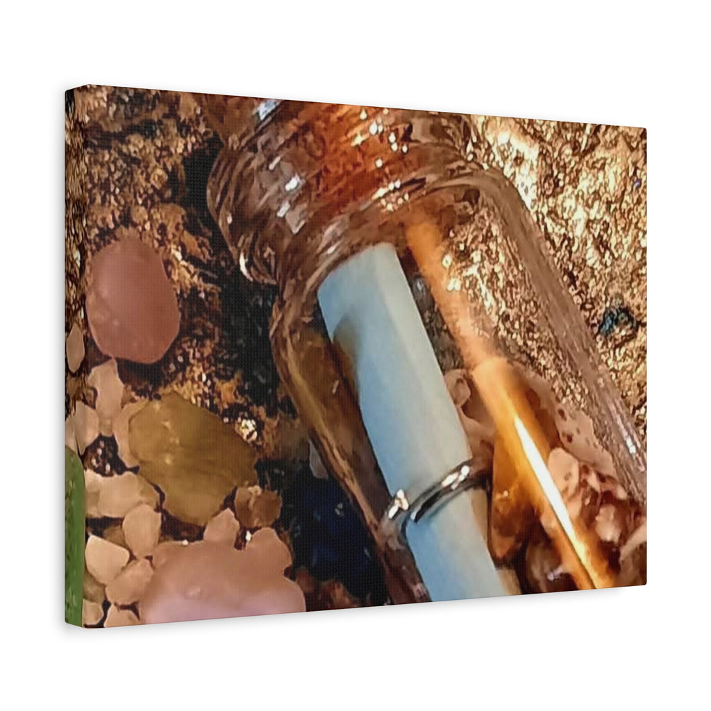 Decorative Matte Canvas Wall Art - Beach-Inspired Message in a Bottle