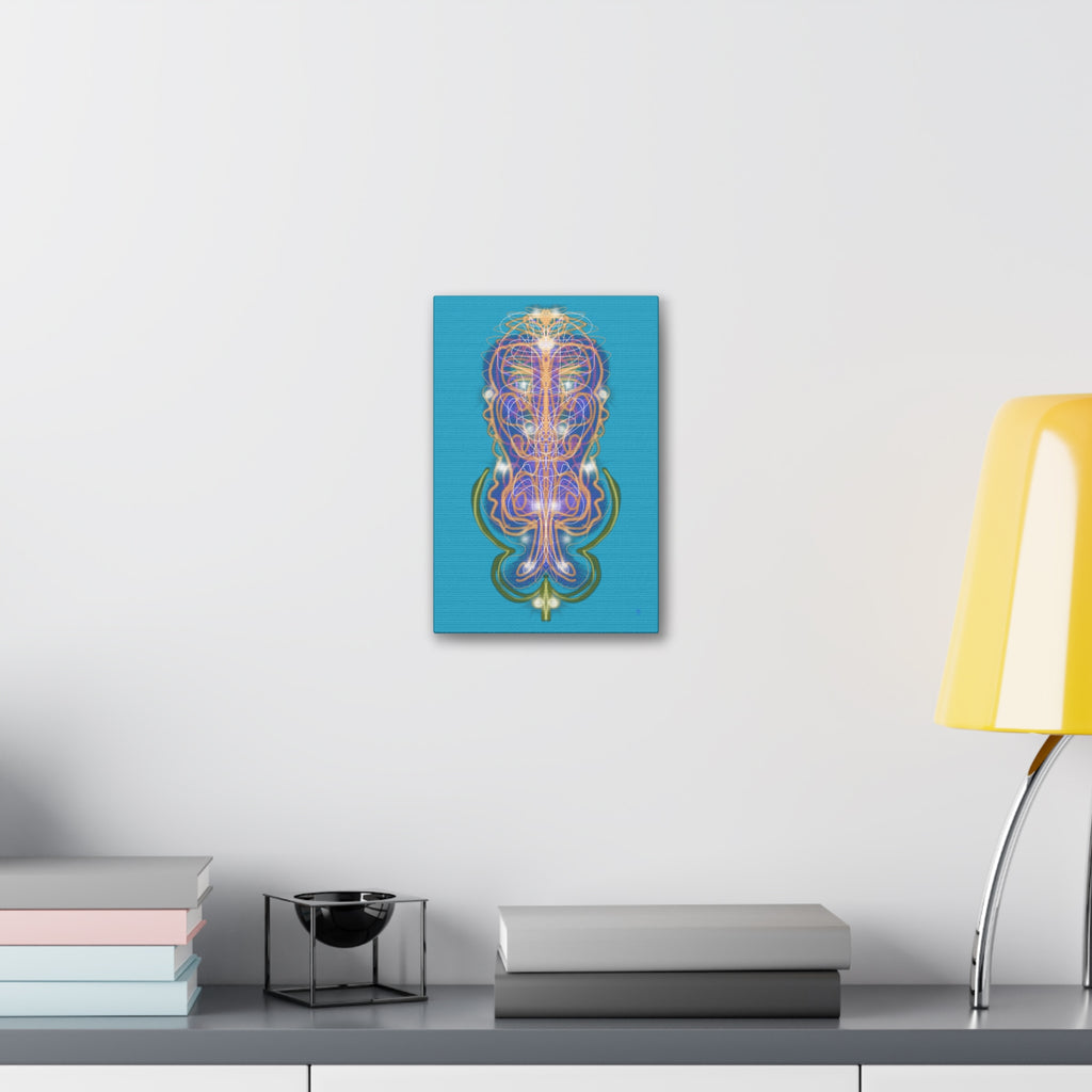 Mystic Symmetry Canvas — Abstract Spiritual Wall Art on Teal