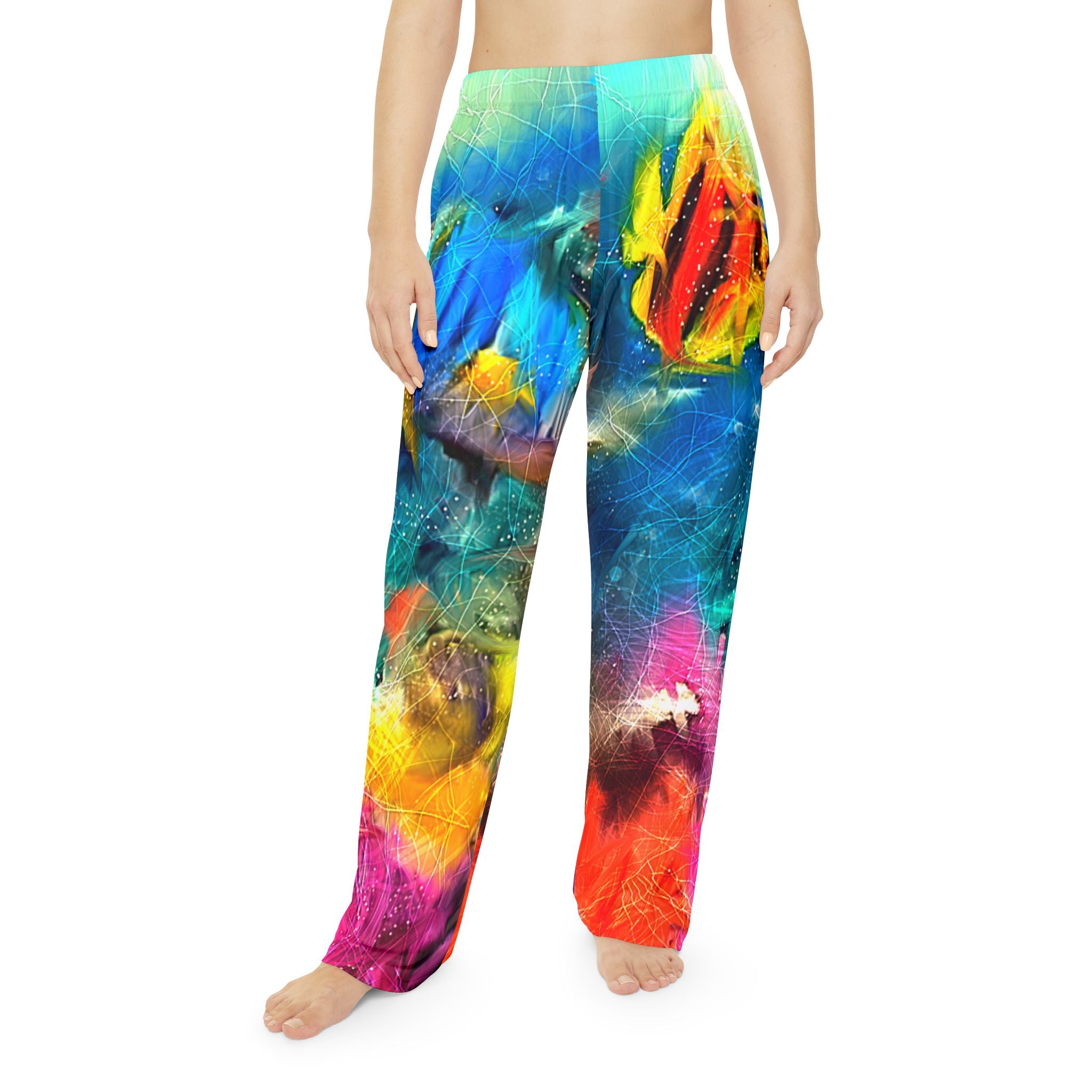 Colorful Reef Women's Pajama Pants — Vibrant Tropical Fish All-Over Print