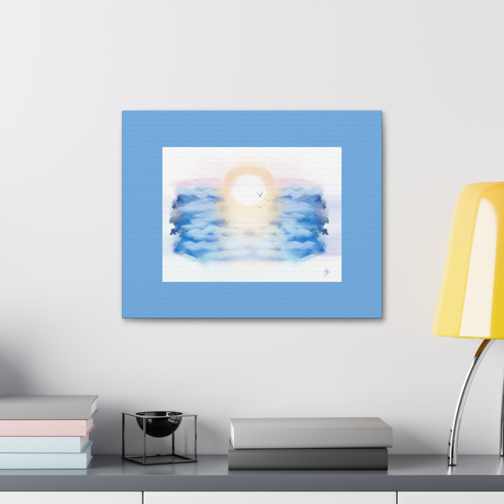 Sunrise Seascape Canvas Print — Soothing Ocean Wall Art, 1.5" Stretched