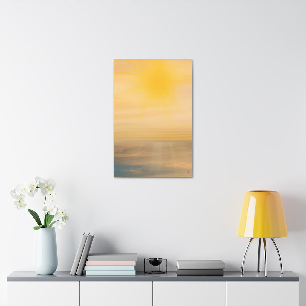 Sunset Blur Abstract Canvas Print – Warm Coastal Wall Art