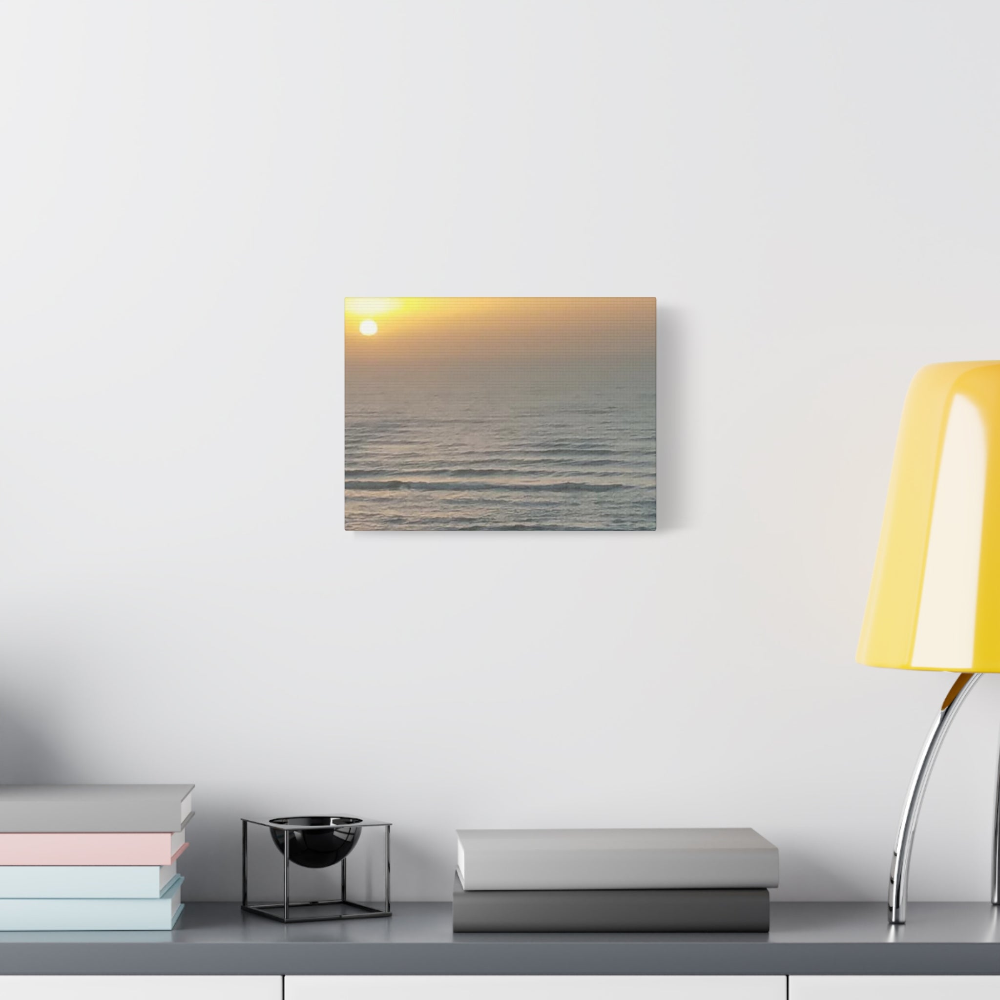 Sunrise Ocean Waves Matte Canvas Print — Stretched 1.25" Wall Art