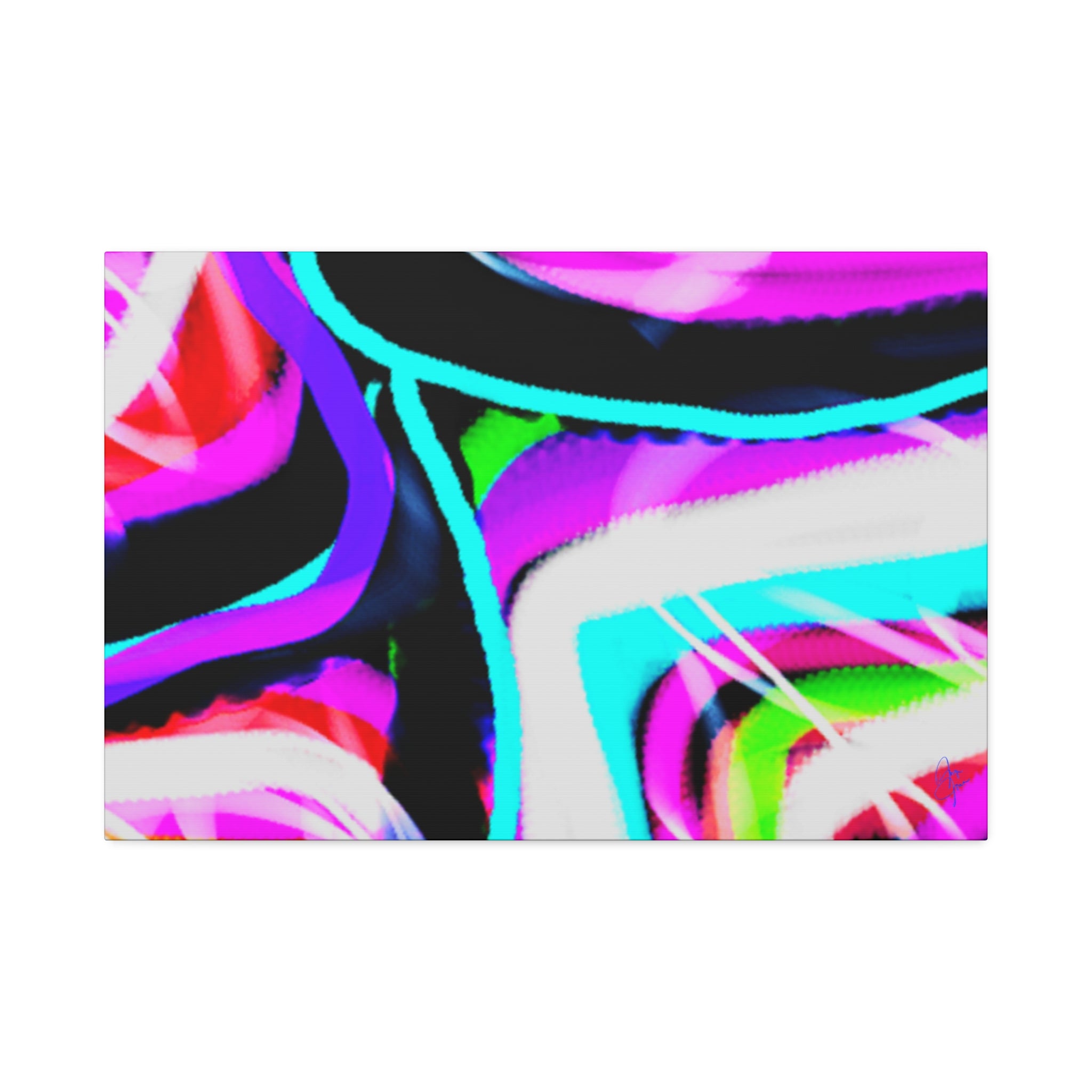 Abstract Neon Wave Canvas