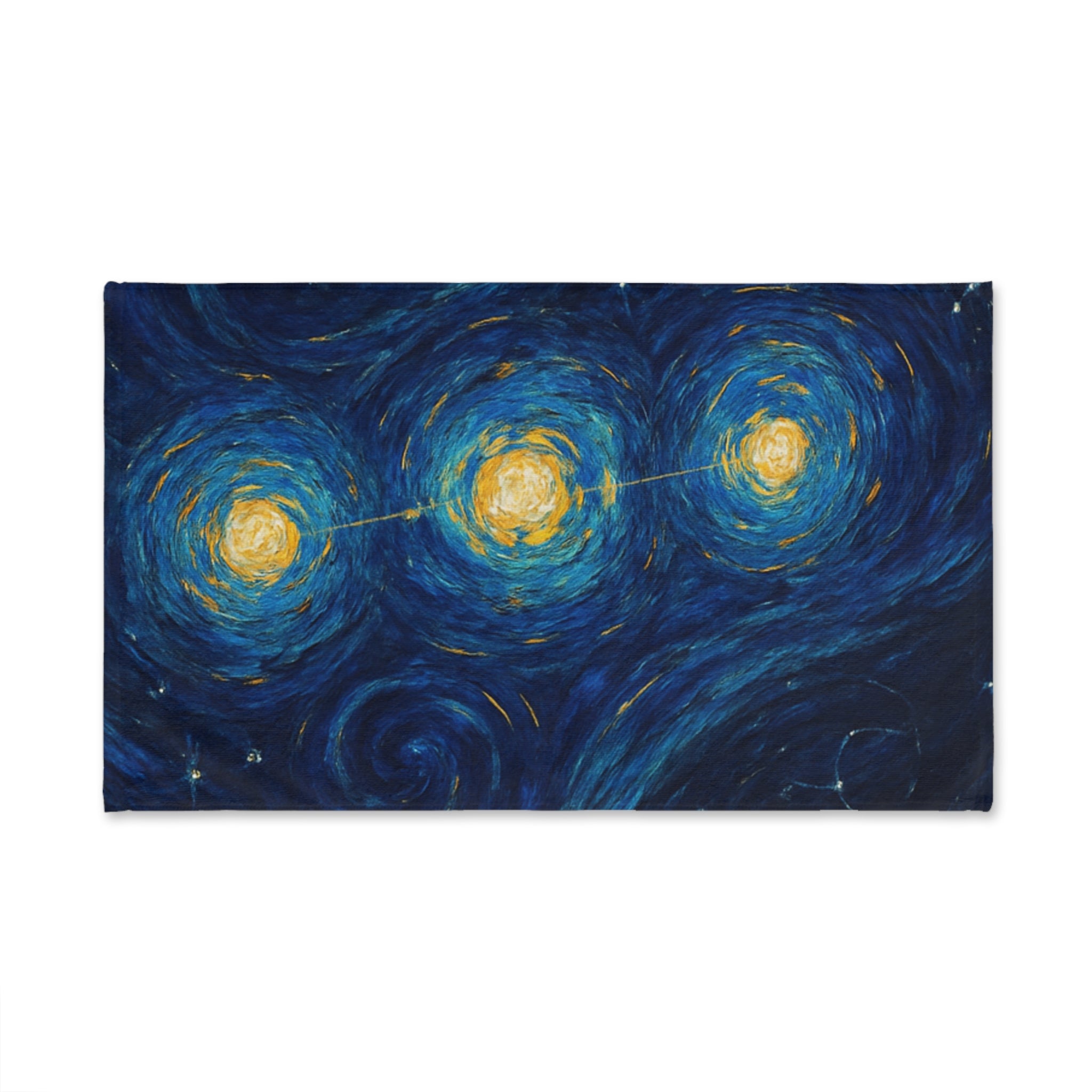 Starry Constellation Hand Towel — Van Gogh Style Swirling Night Sky