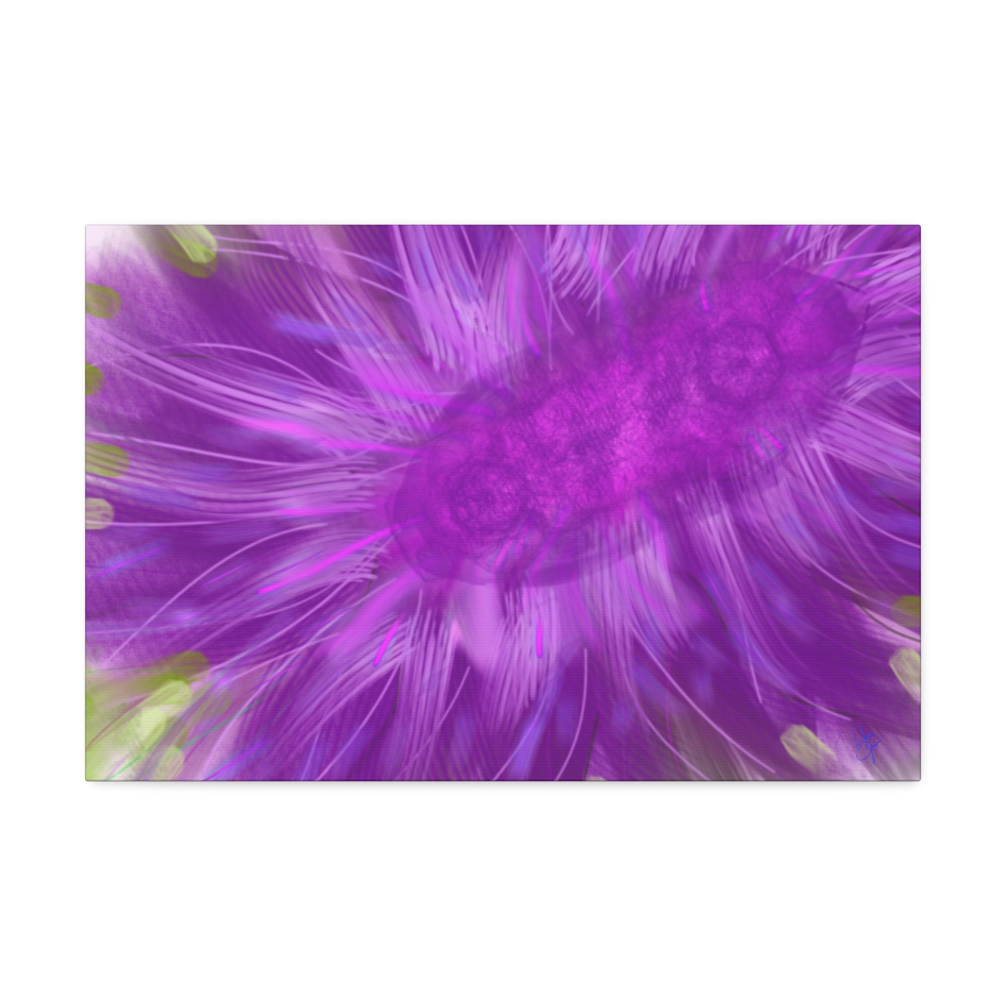 Purple Floral Burst Canvas Print – Abstract Flower Wall Art (Stretched 1.5")