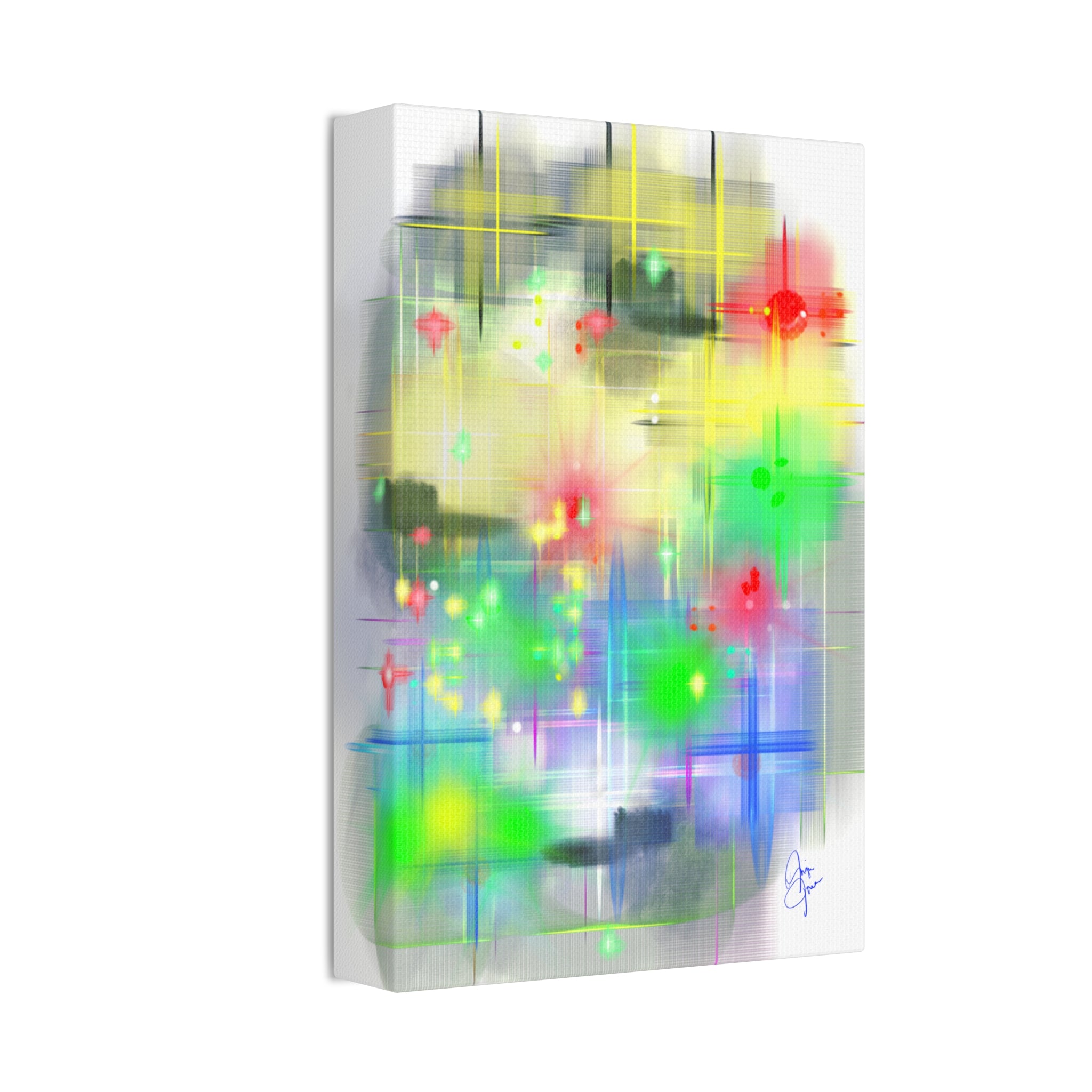 City Lights Canvas Stretched 1.5" — Urban Night Skyline Wall Art