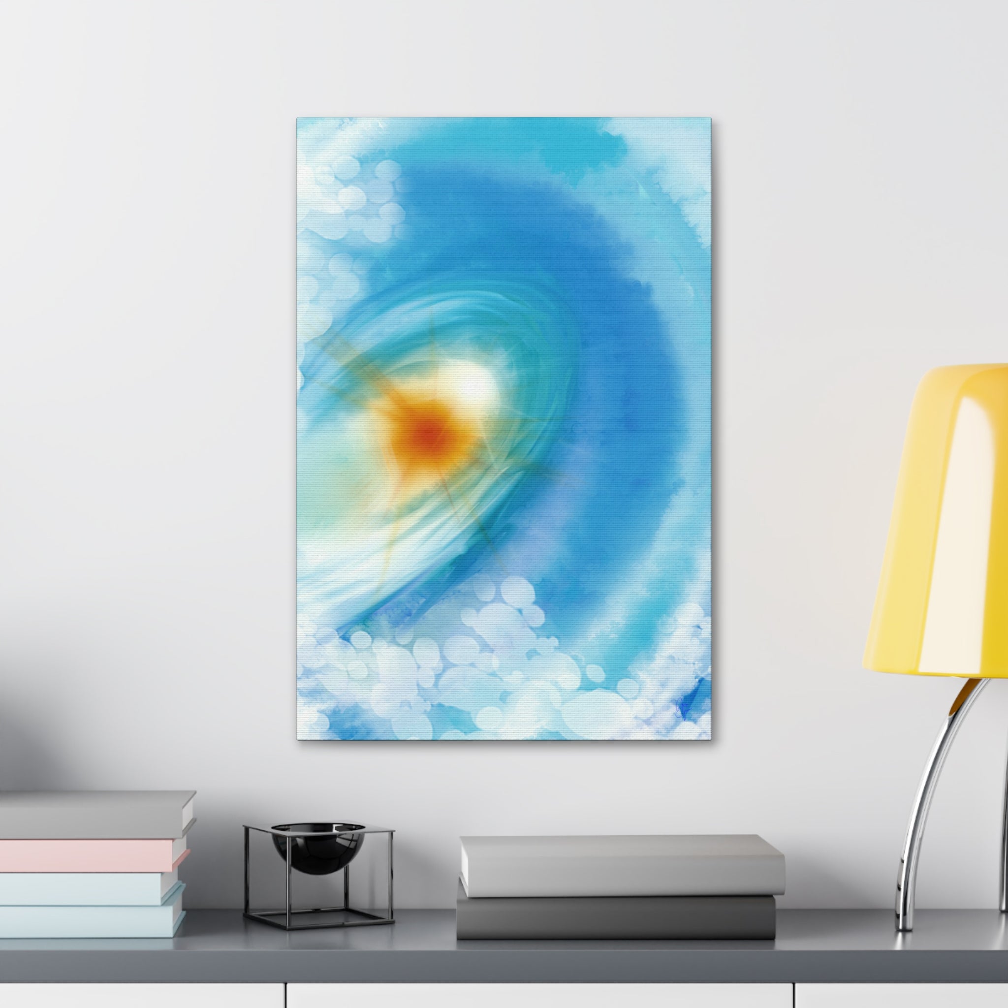 Abstract Ocean Vortex Canvas Print — Blue Swirl Wall Art