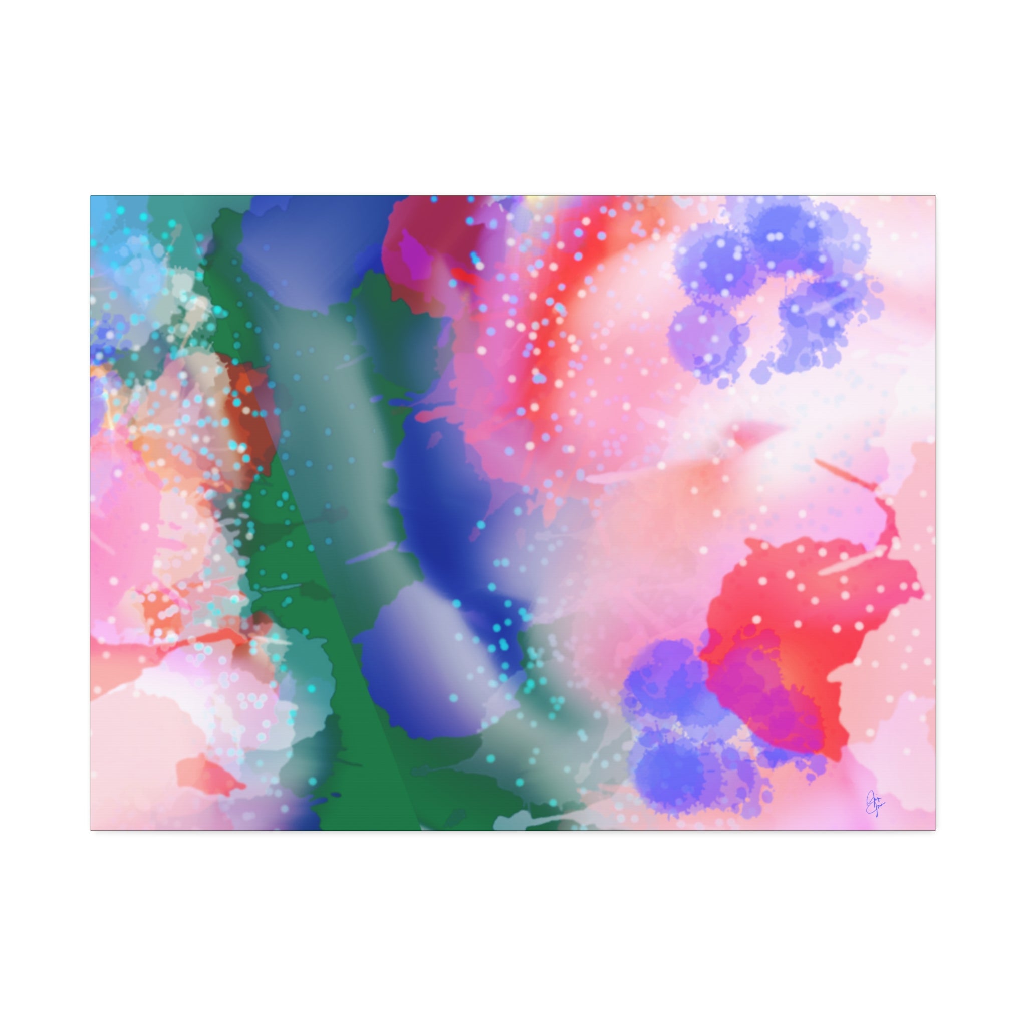 Abstract Pink Watercolor Canvas Wall Art - Stretched 1.5"