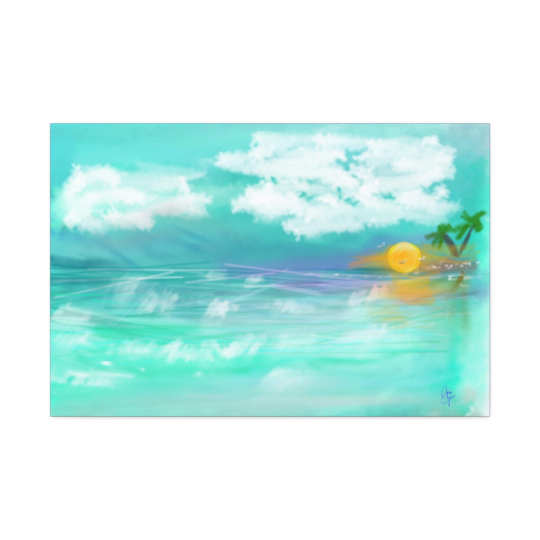 Tropical Sunset Beach Canvas — Stretched 1.5" Wall Art