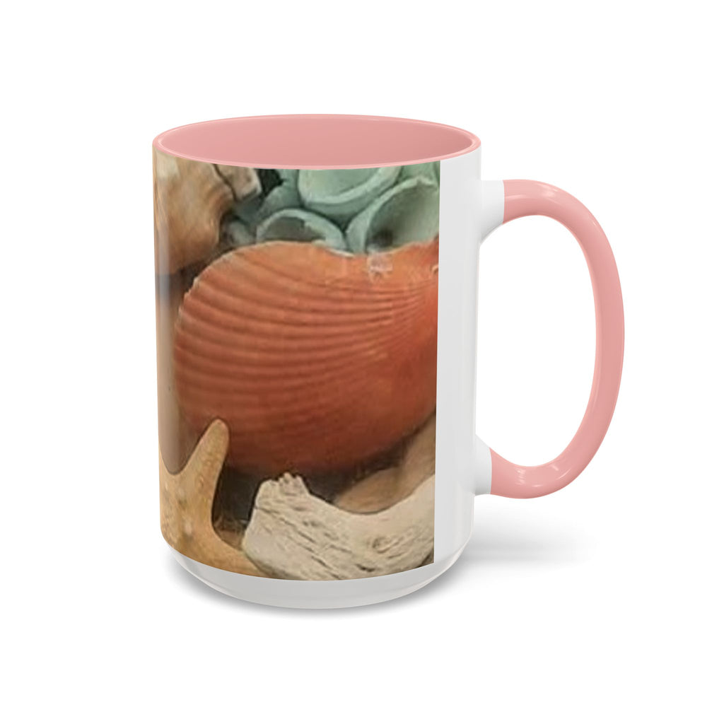 Seashell Beach Accent Coffee Mug — Coastal Shells Design (11/15 oz)