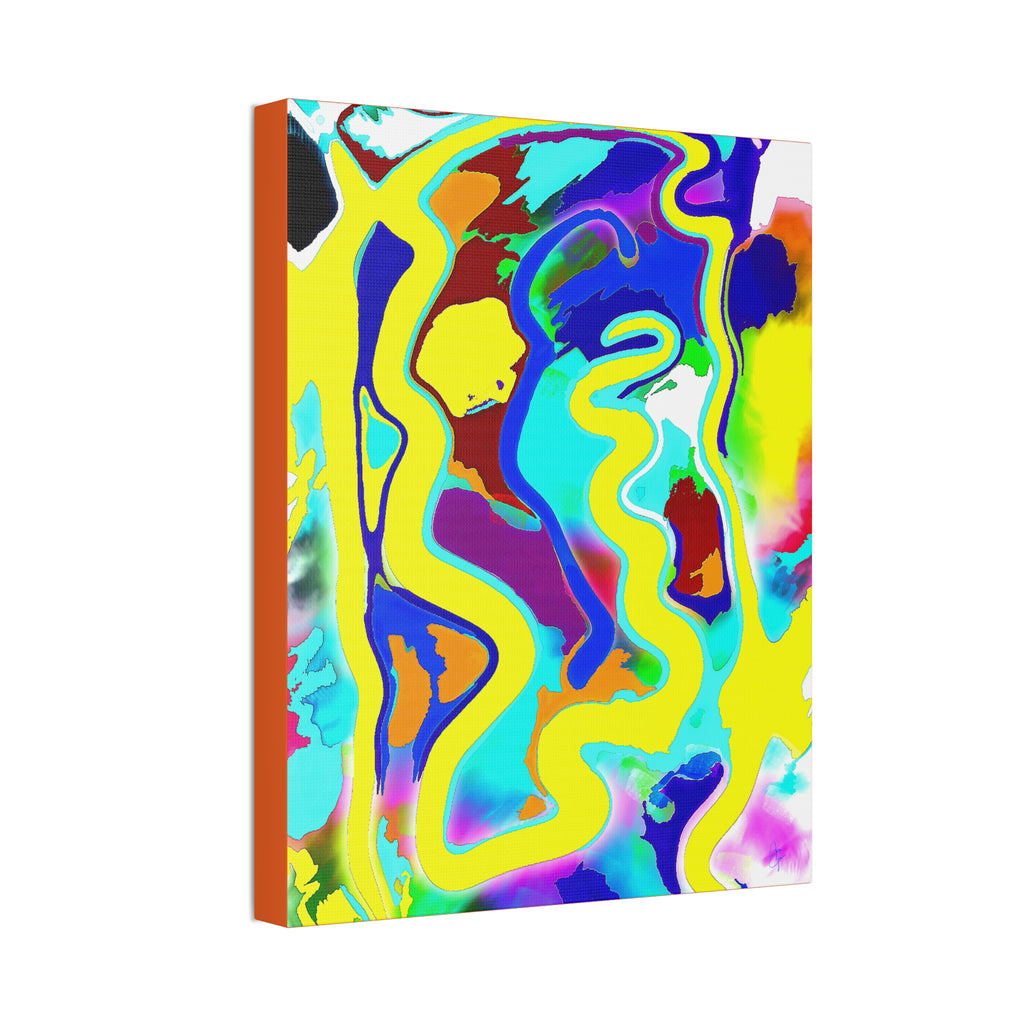 Abstract Neon Wave Canvas Art — Vibrant Stretched 1.5" Wall Decor