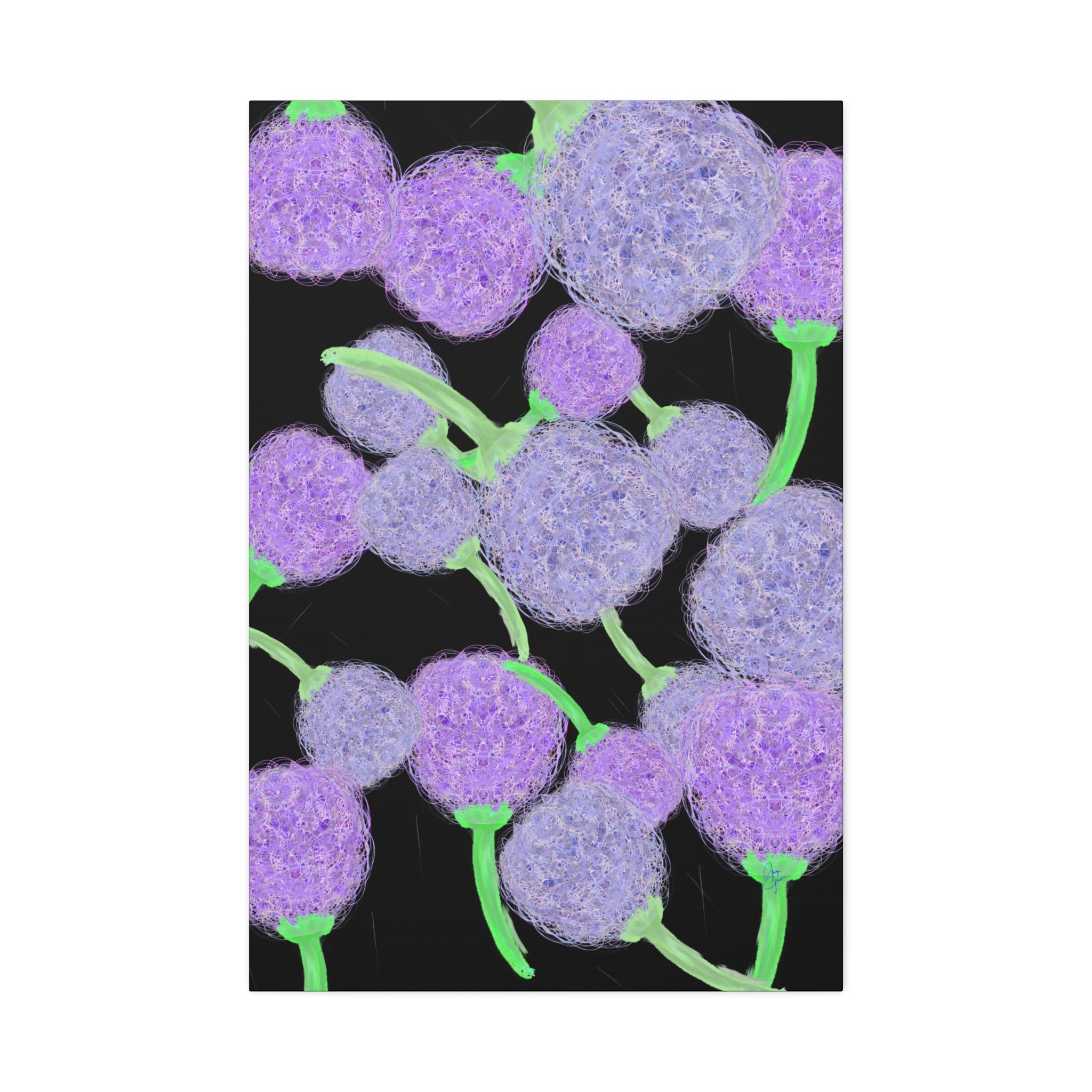 Purple Berry Art Canvas Print — Floral Abstract Wall Decor (Stretched 1.5")