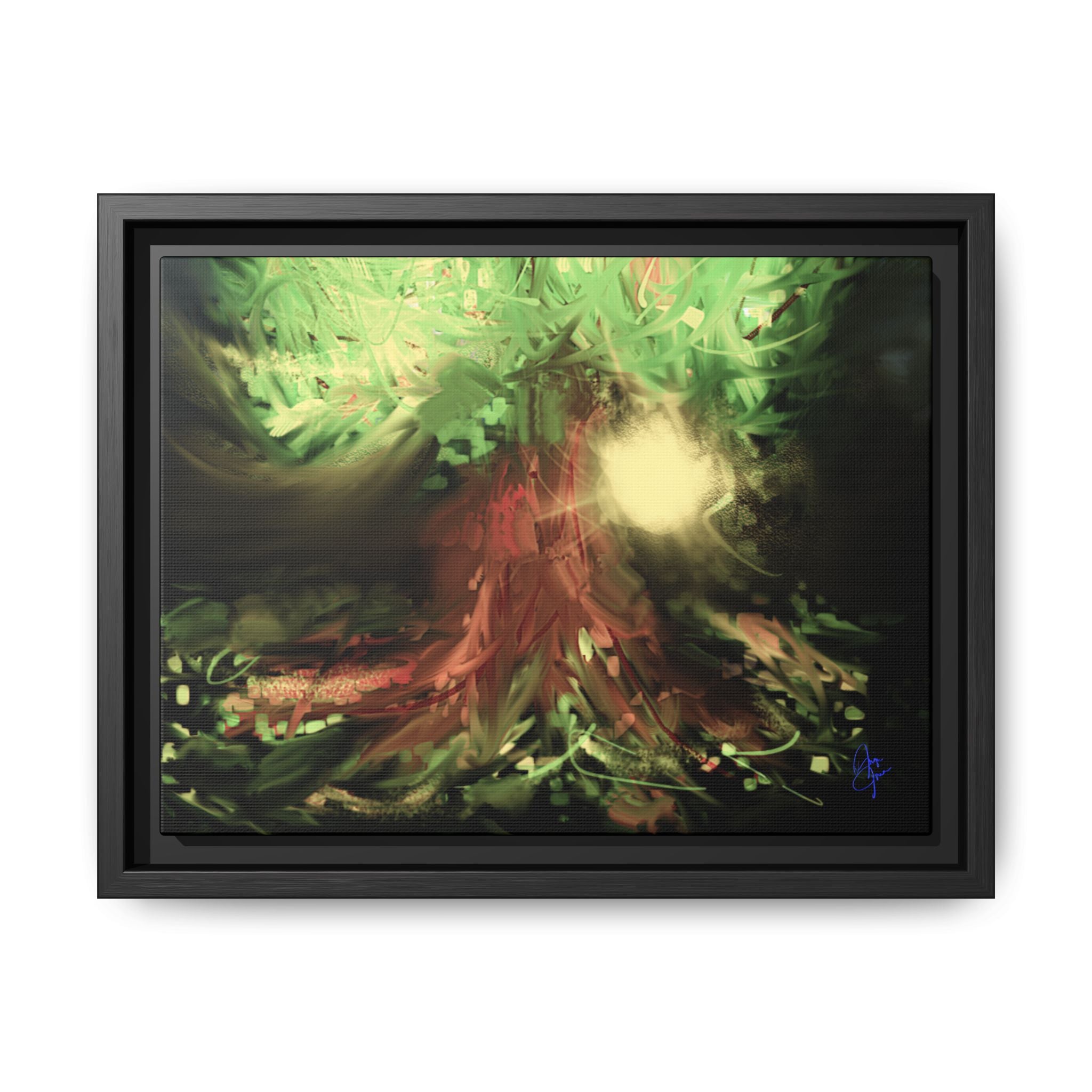 Sunset Tree Matte Canvas Framed Wall Art