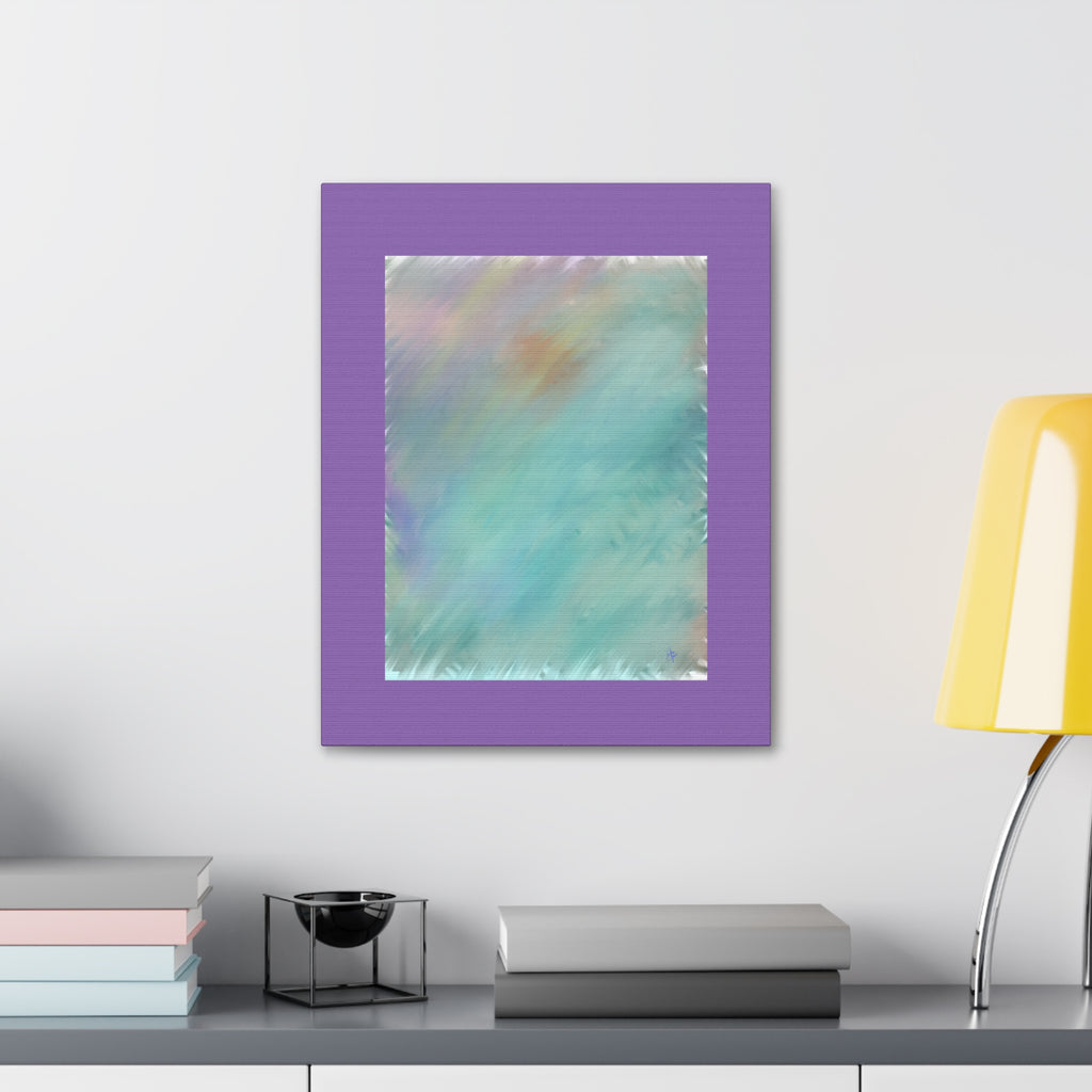 Abstract Teal Watercolor Canvas Print — Stretched 1.5" Edge