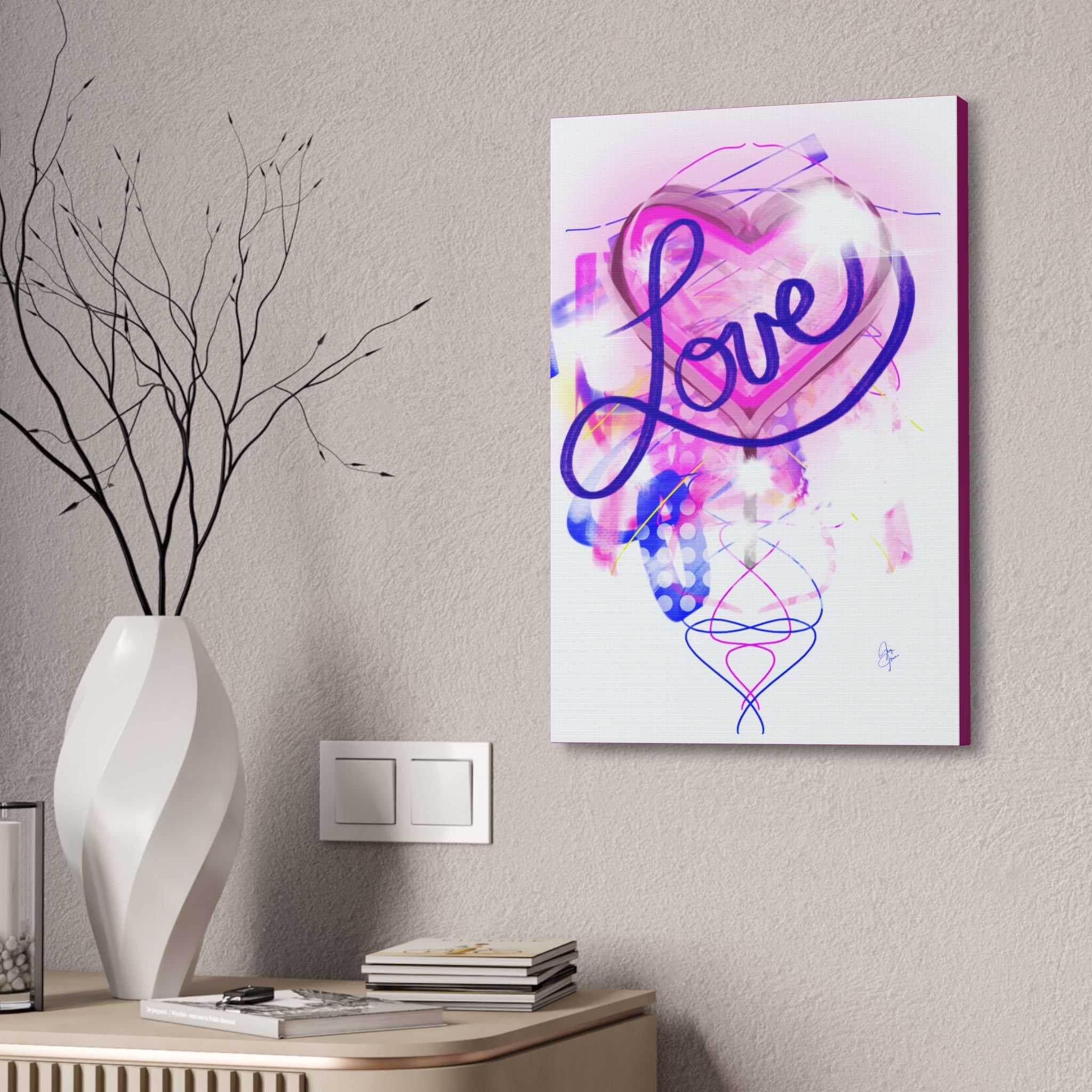 Valentine "Love Your Valentine" Stretched Canvas Wall Art