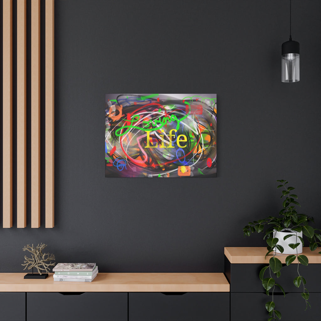 Loving Life Abstract Canvas Wall Art – Colorful Modern Stretched Matte Print