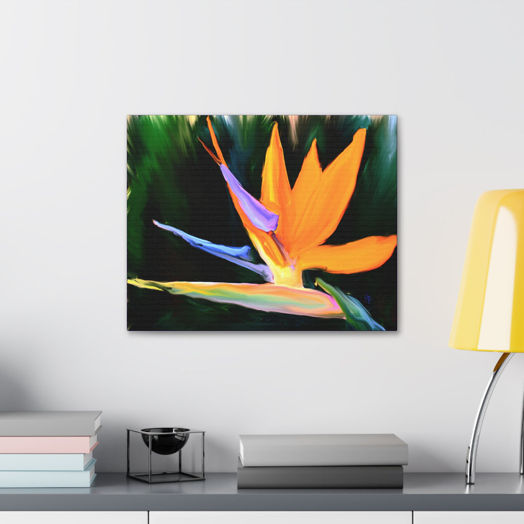Bird of Paradise Floral Canvas Print — Vibrant Tropical Wall Art