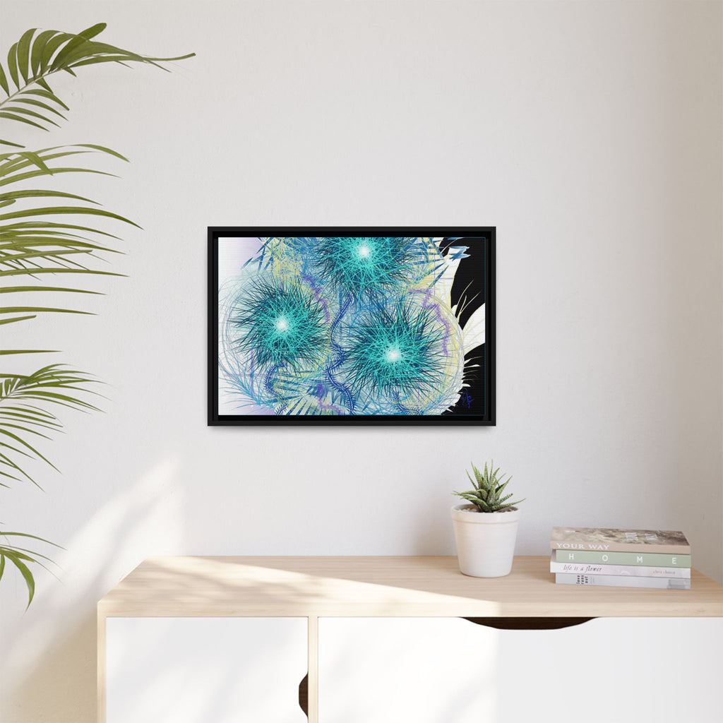 Dandelion Abstract Print Matte Canvas Framed Wall Art