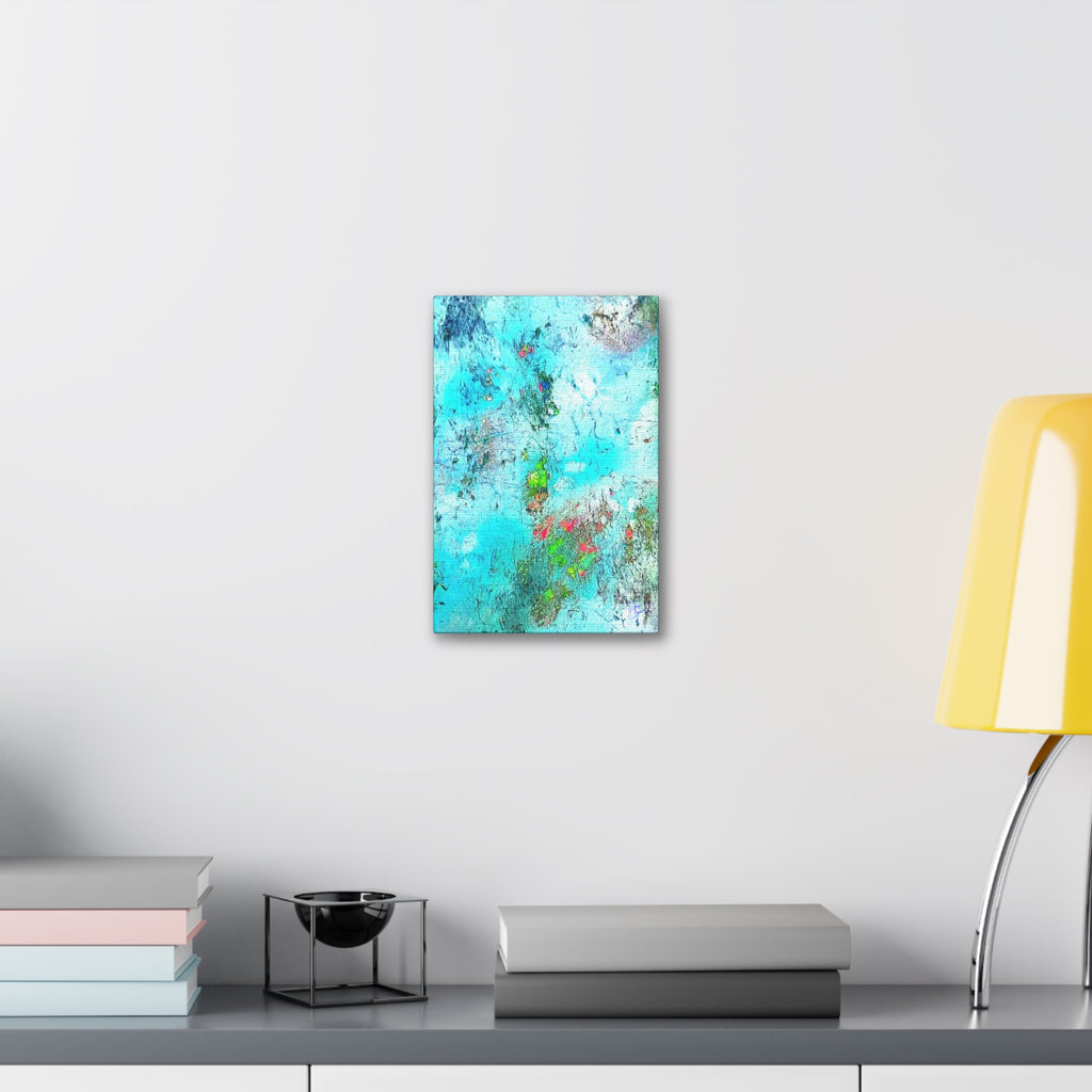 Abstract Aqua Texture Canvas