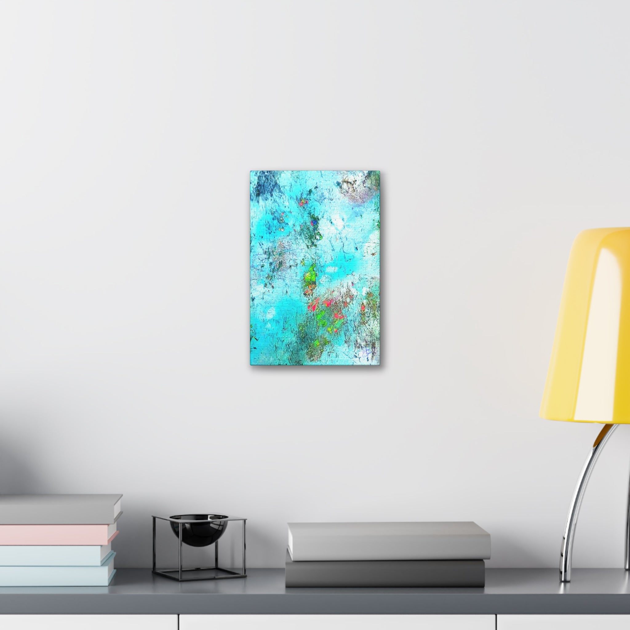 Abstract Aqua Texture Canvas