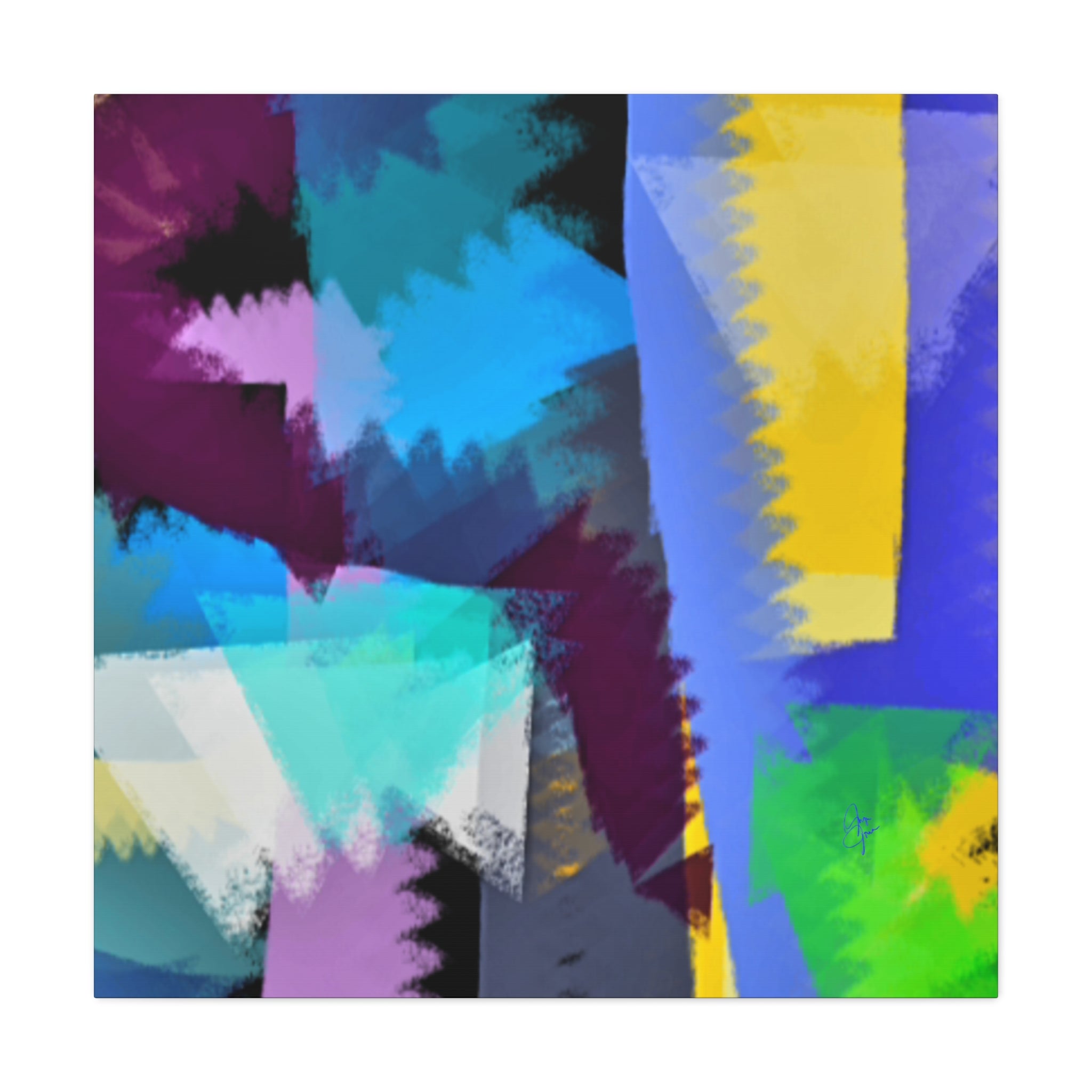 Abstract Color Burst Canvas Print — Vibrant Geometric Wall Art