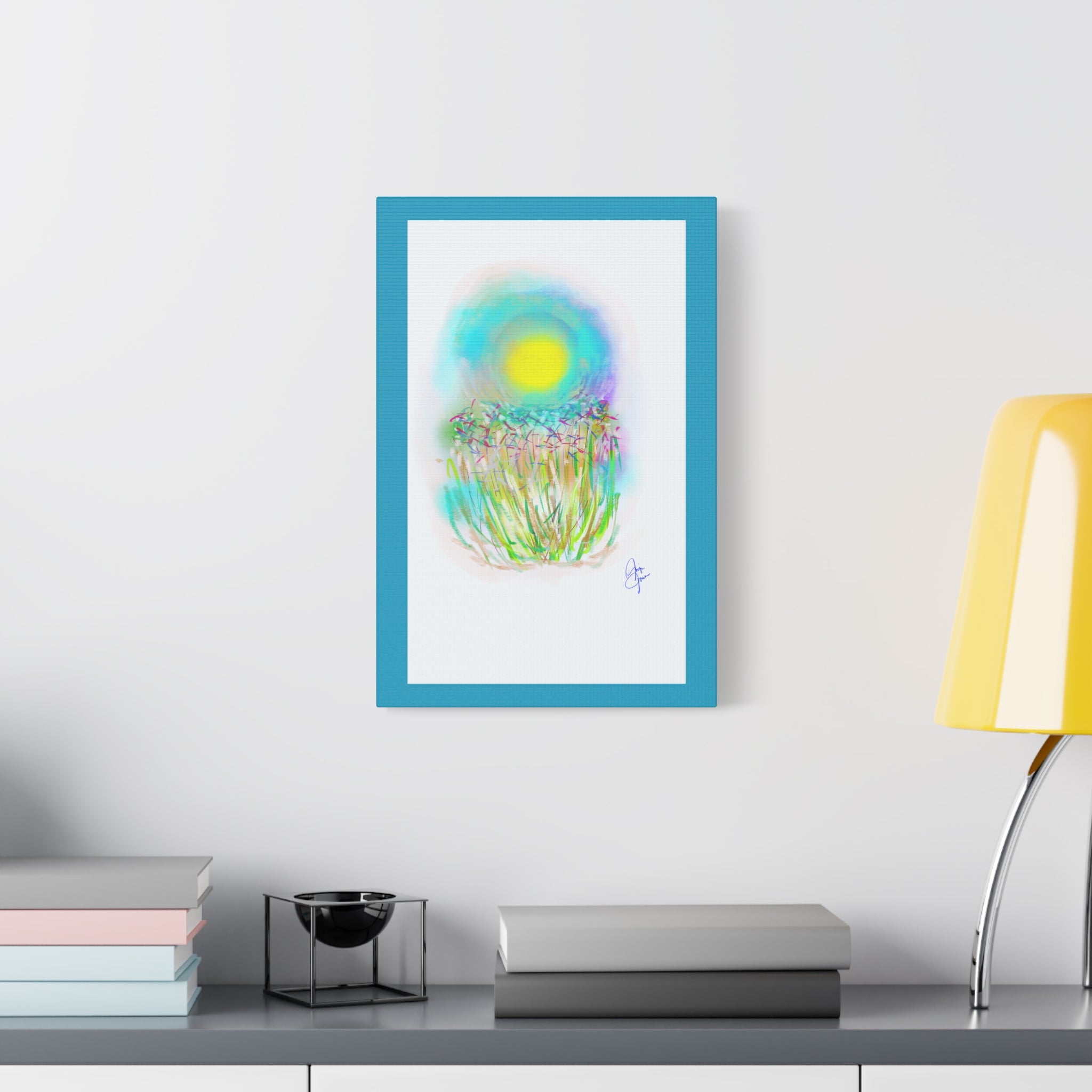 Sunlit Meadow Abstract Canvas Art — Bright Floral Wall Decor