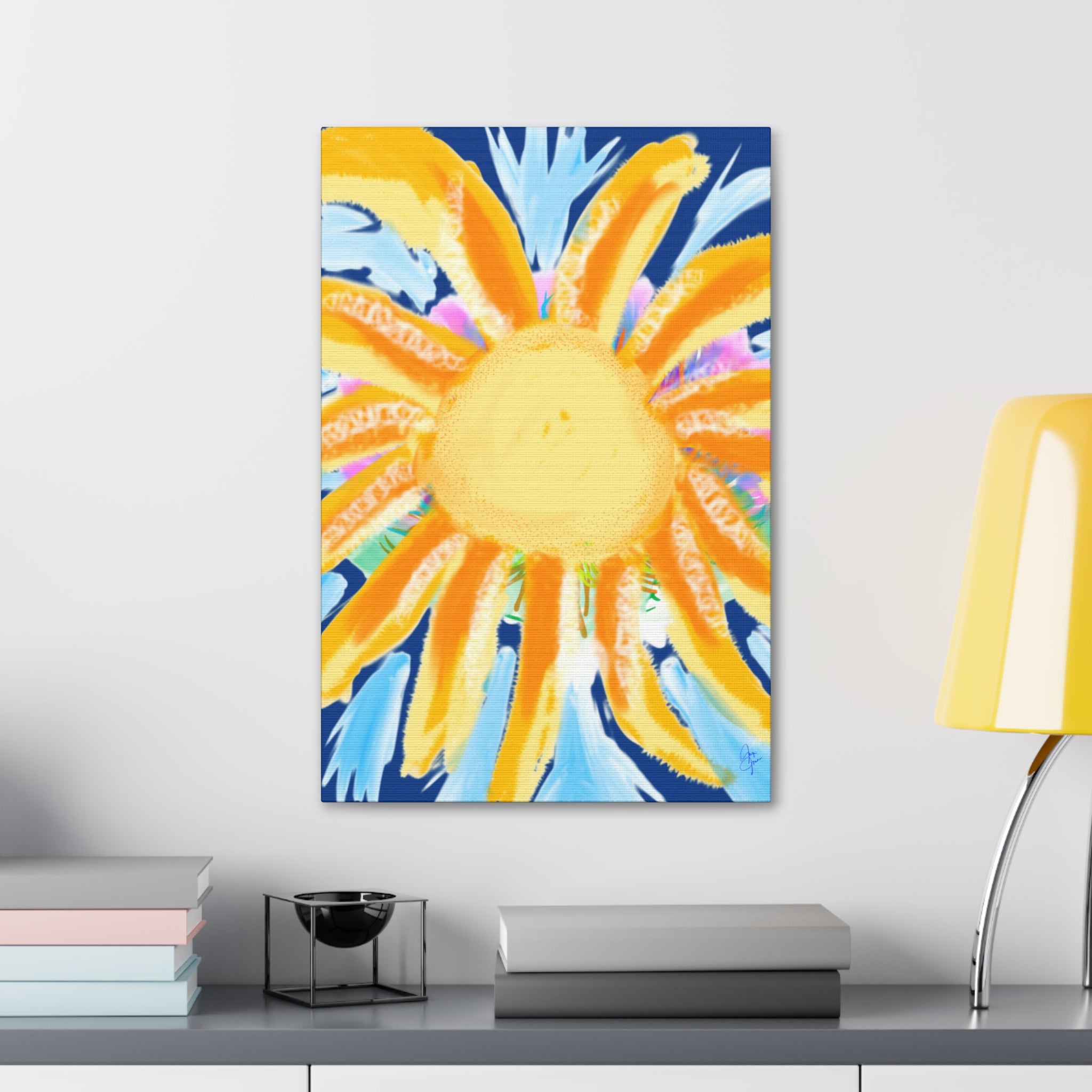 Sunburst Canvas Print — Bright Abstract Sunshine Wall Art (Stretched 1.5")