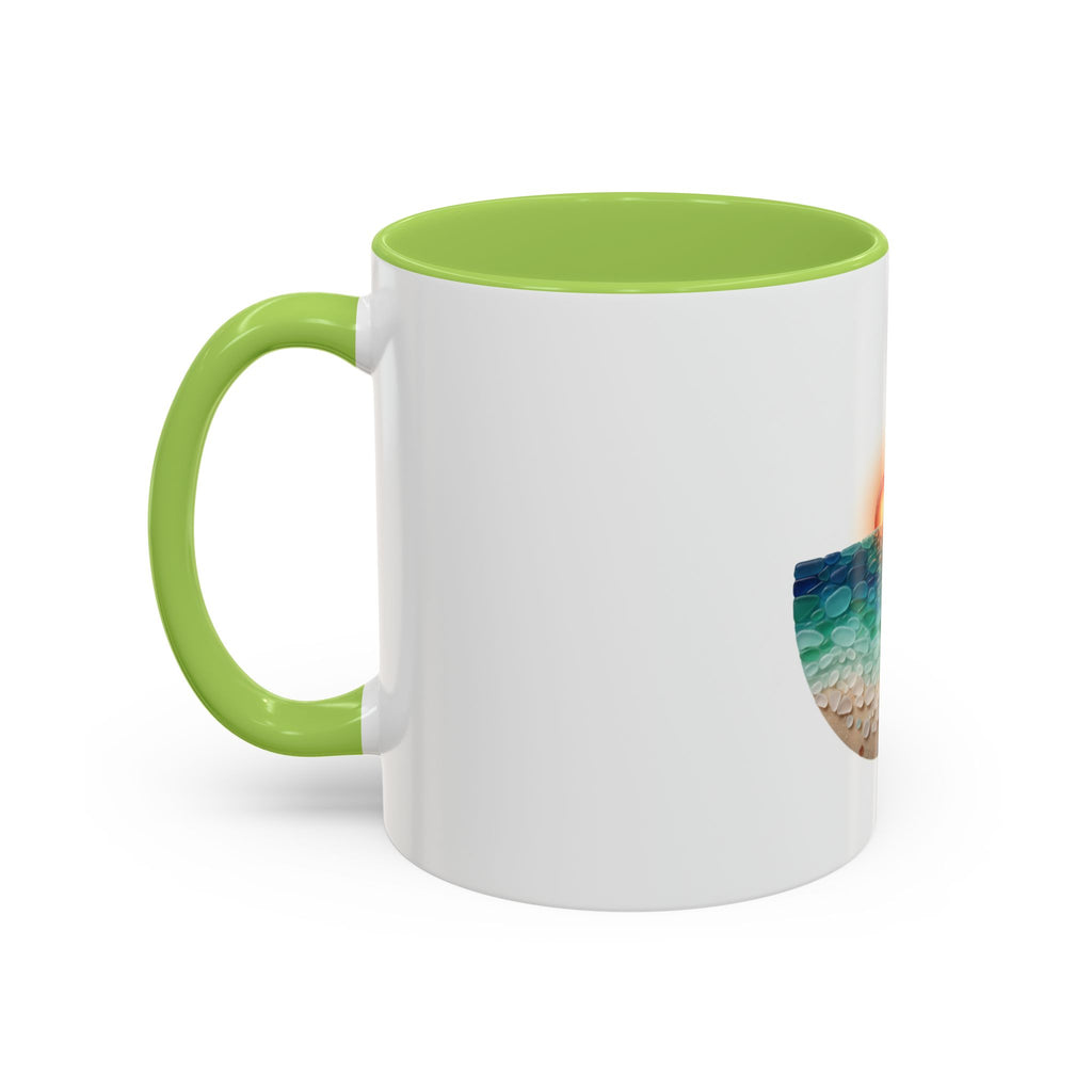 Sunset Beach Coffee Mug — Tropical Palm Ocean Sunrise Accent Mug (11/15oz)