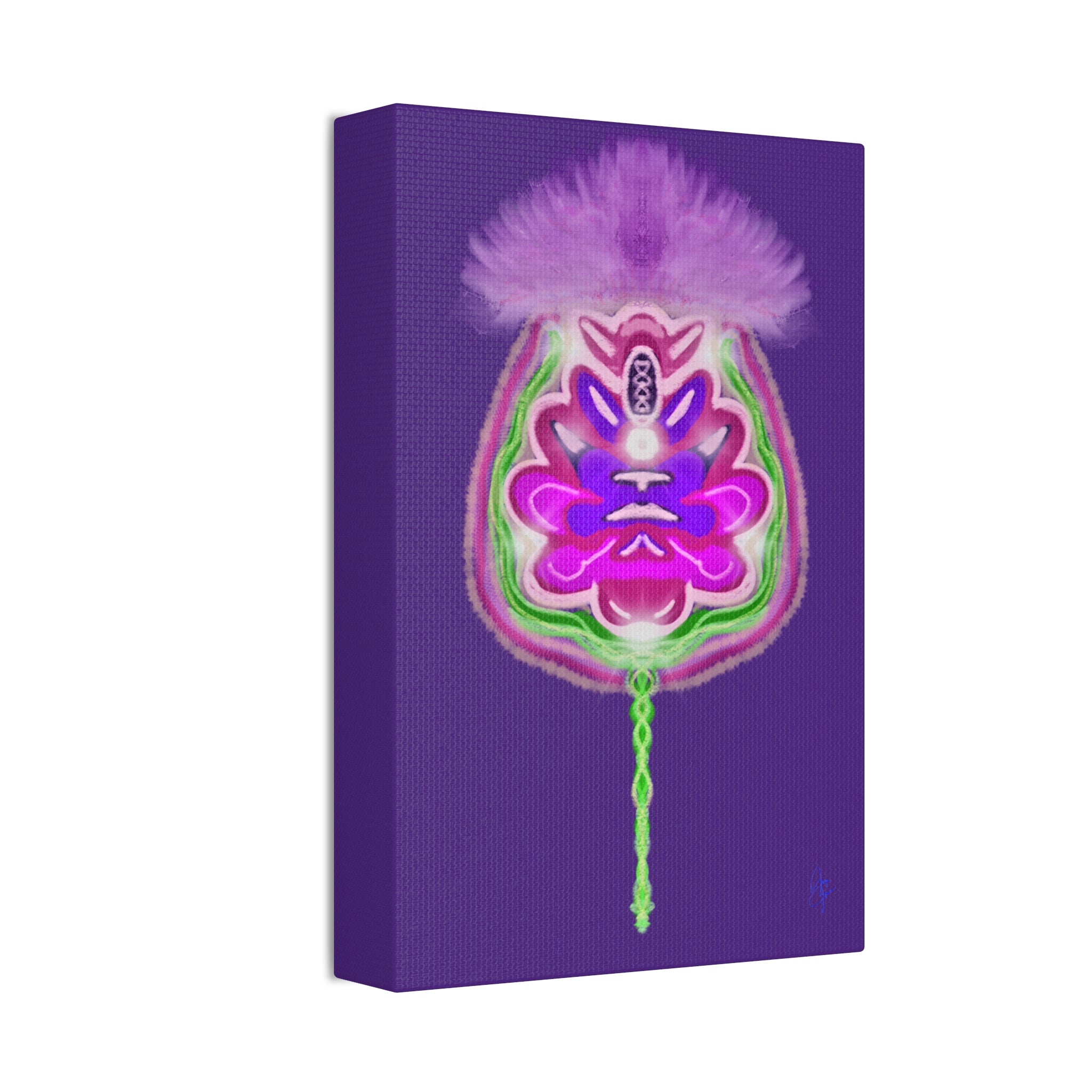 Abstract Purple Floral Canvas Wall Art — Stretched 1.5"