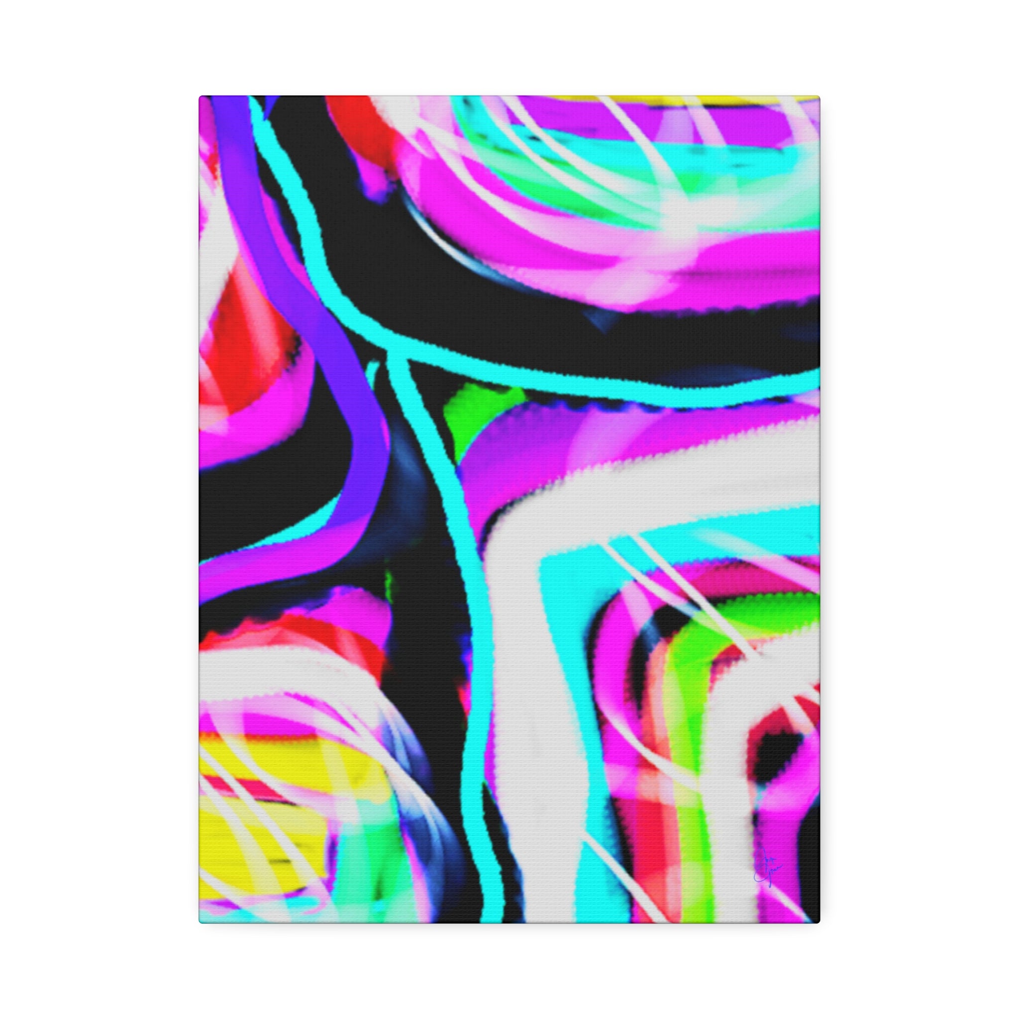 Abstract Neon Wave Canvas