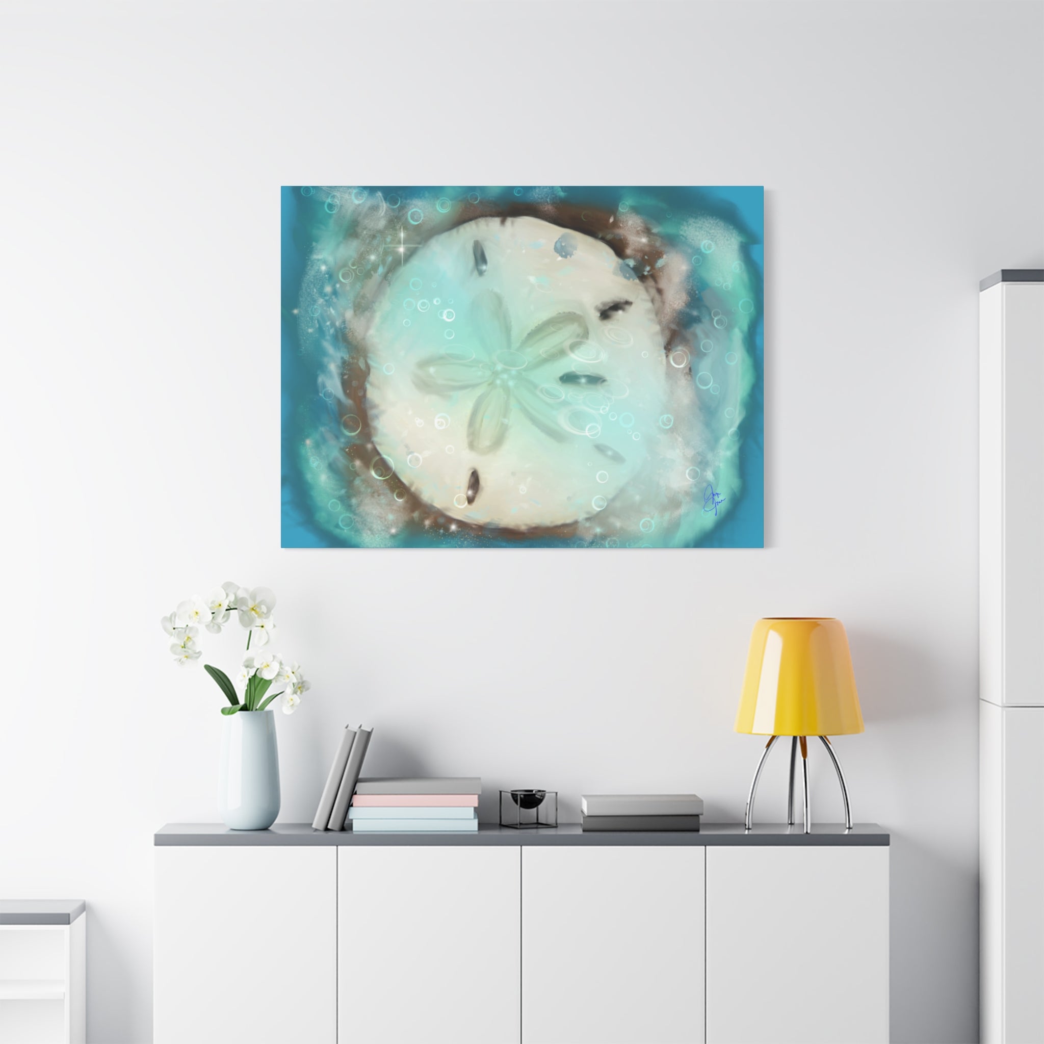 Sand Dollar Ocean Canvas Wall Art — Beach Coastal Nautical Decor