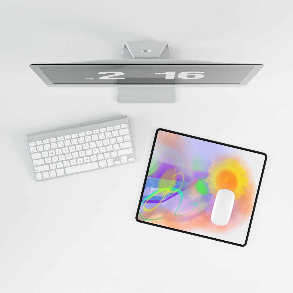 Sunshine Pastel Abstract Desk Mat — Large Artistic Mouse Pad