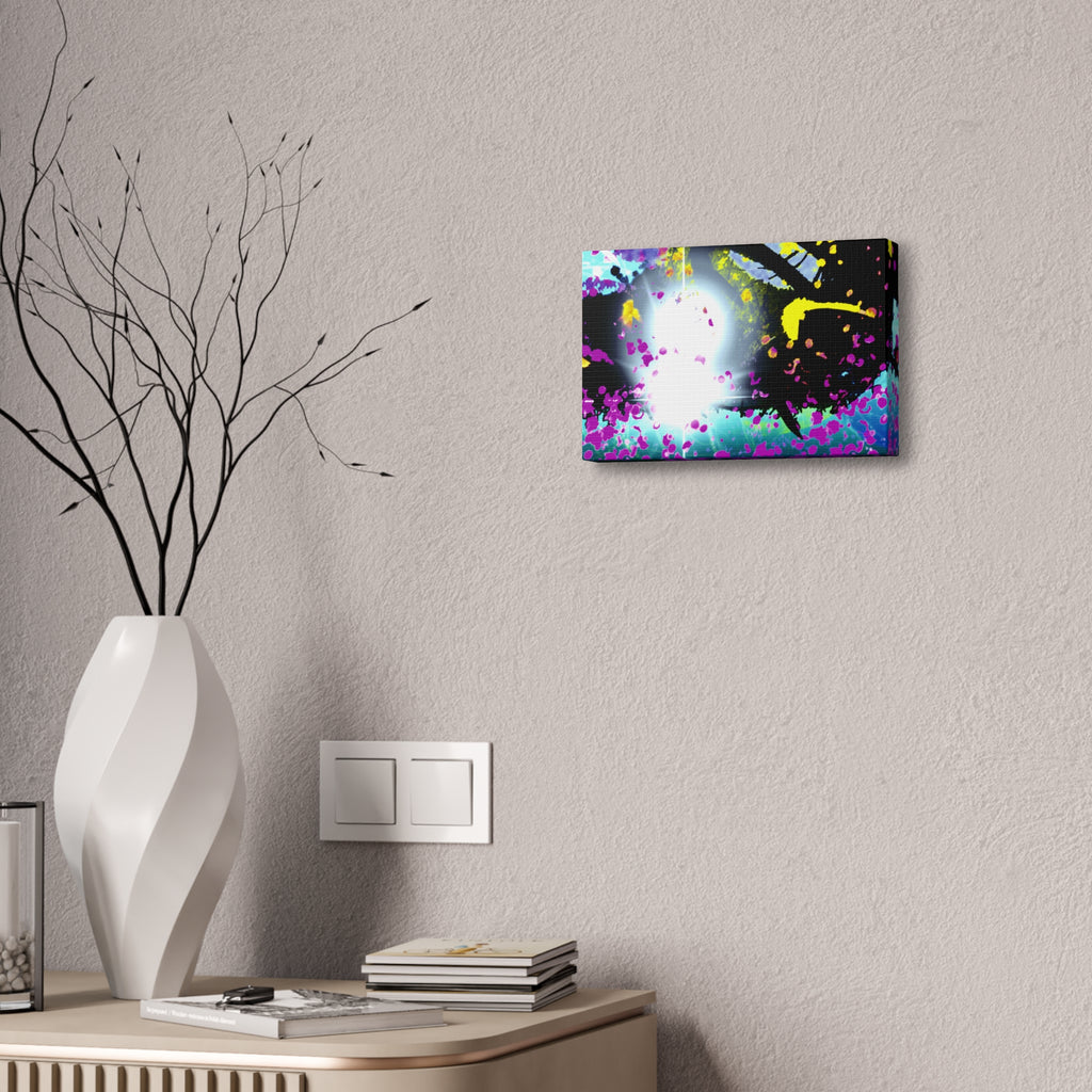 Abstract Neon Splash Canvas Print — Vibrant Galaxy-Inspired Wall Art (Stretched 1.5")