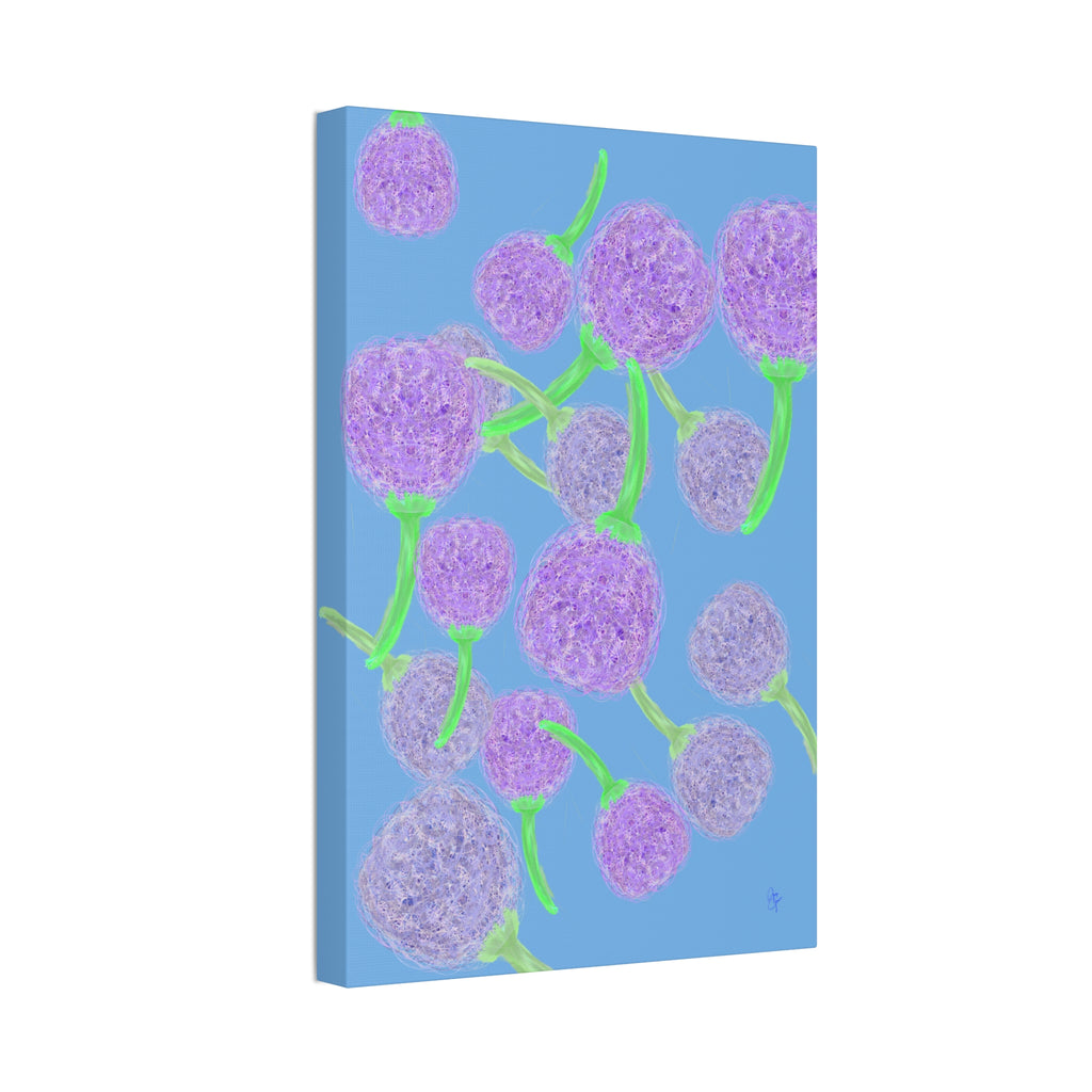 Purple Berry Art Canvas Print — Floral Abstract Wall Decor (Stretched 1.5")