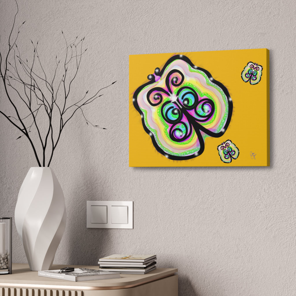Abstract Rainbow Butterfly Canvas Print — Colorful Pop Art Wall Decor (Stretched 1.5")