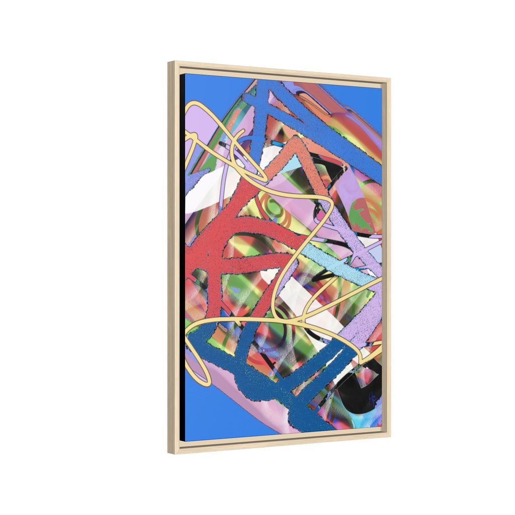 Abstract Multi‑Color Framed Canvas Art – Vibrant Modern Wall Decor