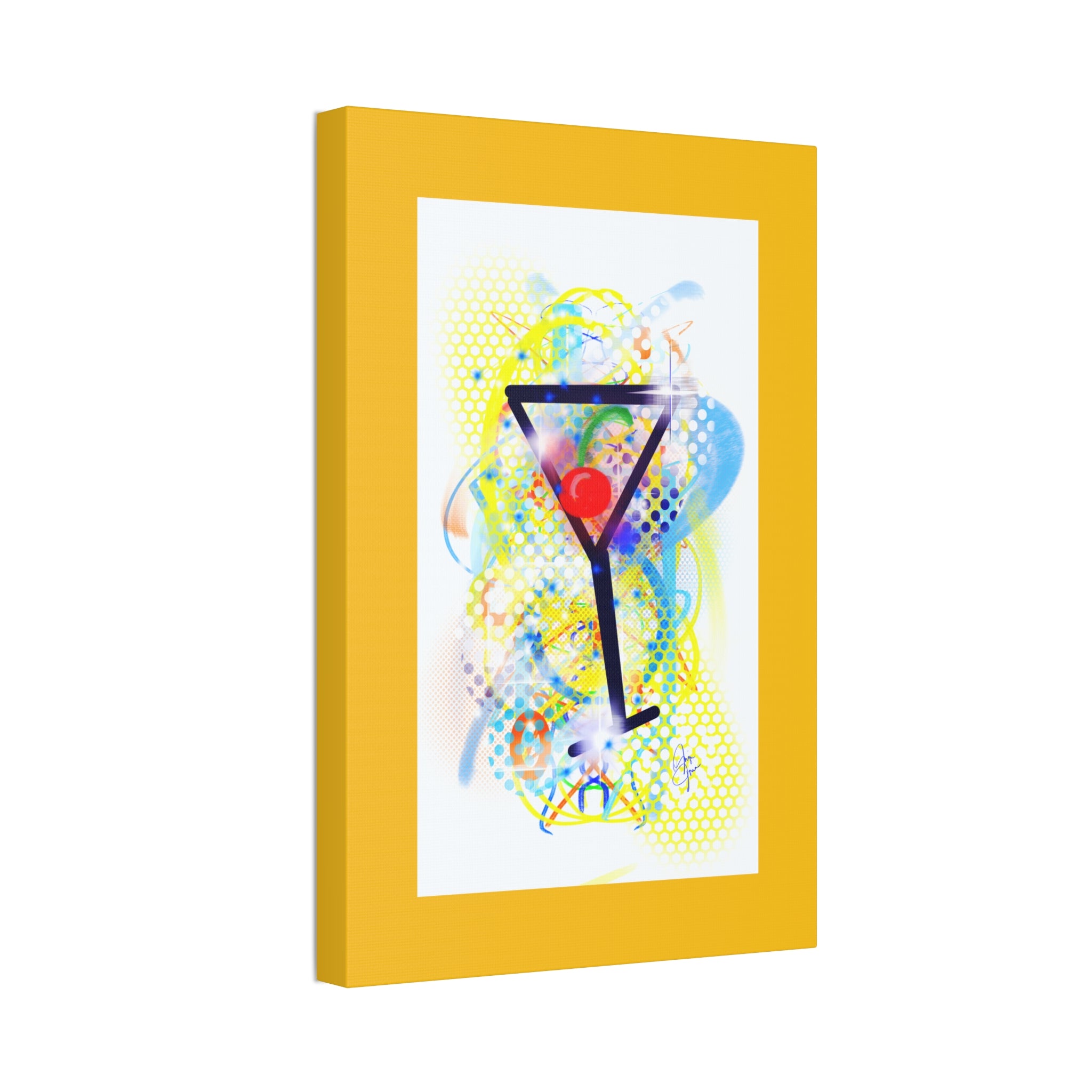 Martini Pop Art Canvas Print — Colorful Cocktail Wall Art (Stretched Canvas 1.5")