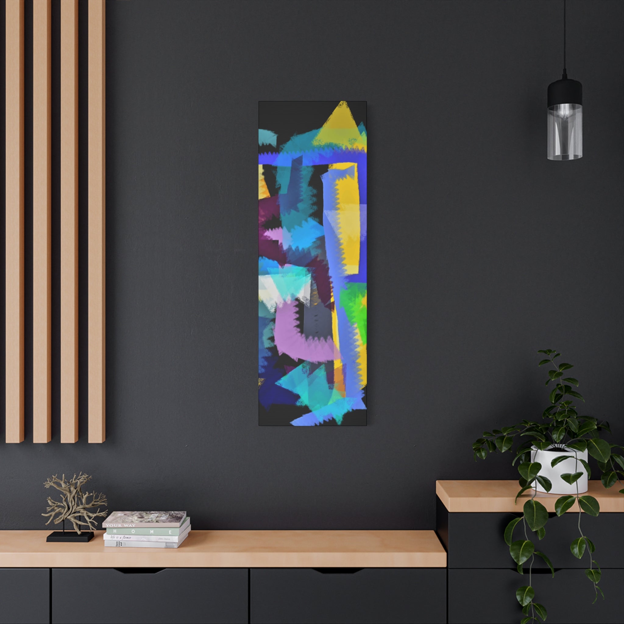 Abstract Color Burst Canvas Print — Vibrant Geometric Wall Art