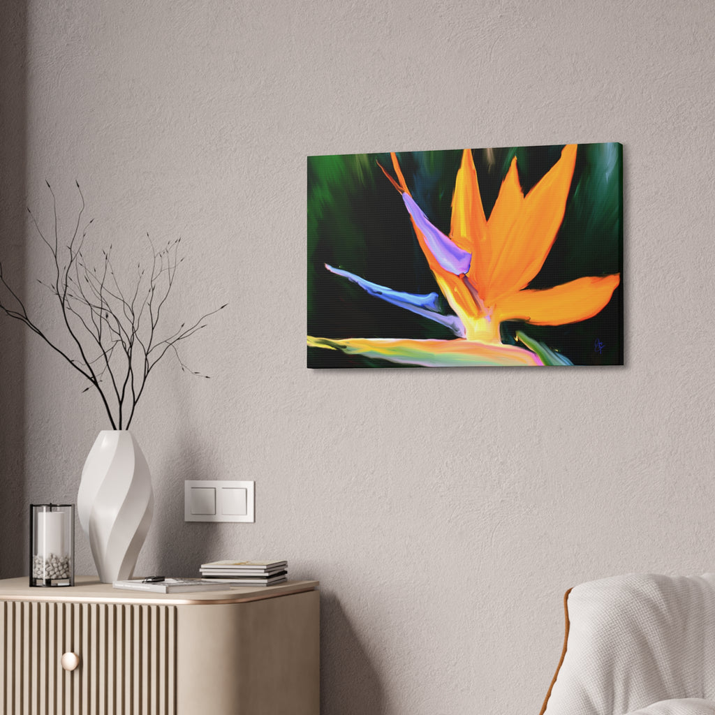 Bird of Paradise Floral Canvas Print — Vibrant Tropical Wall Art