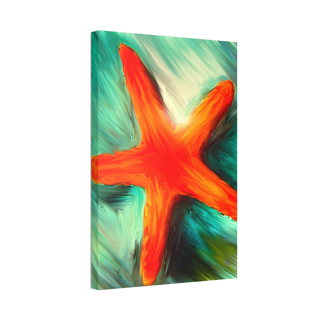 Starfish Wall Art Canvas — Stretched 1.5" Coastal Beach Décor