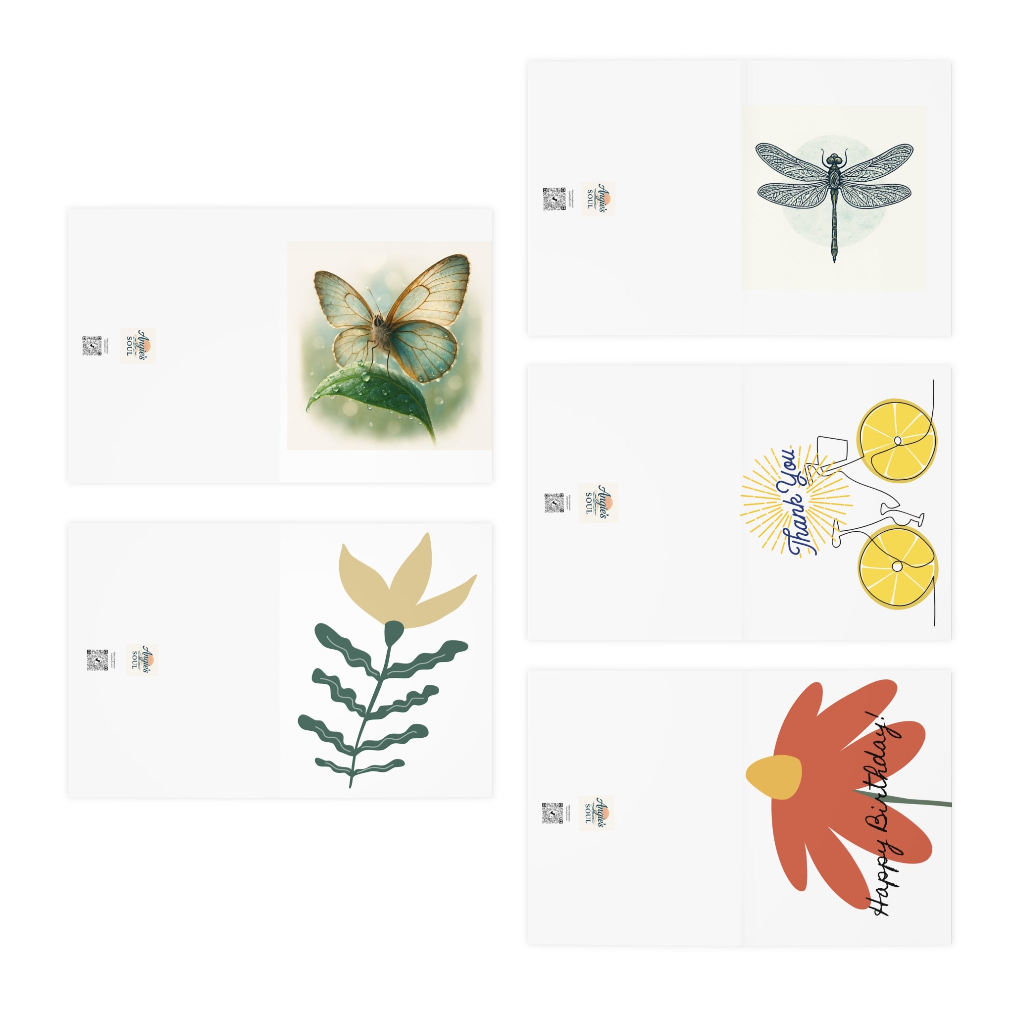 Multi-Design Greeting Cards Set - Thank You & Happy Birthday Collection
