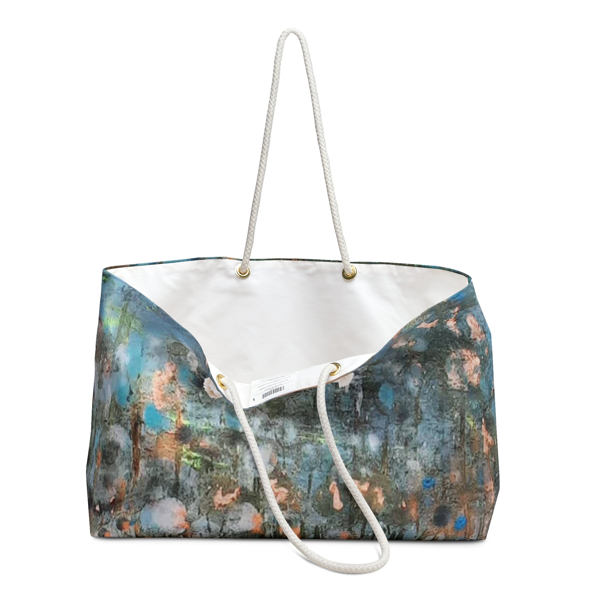 Abstract Blue-Green Weekender Bag — Artistic Travel Tote