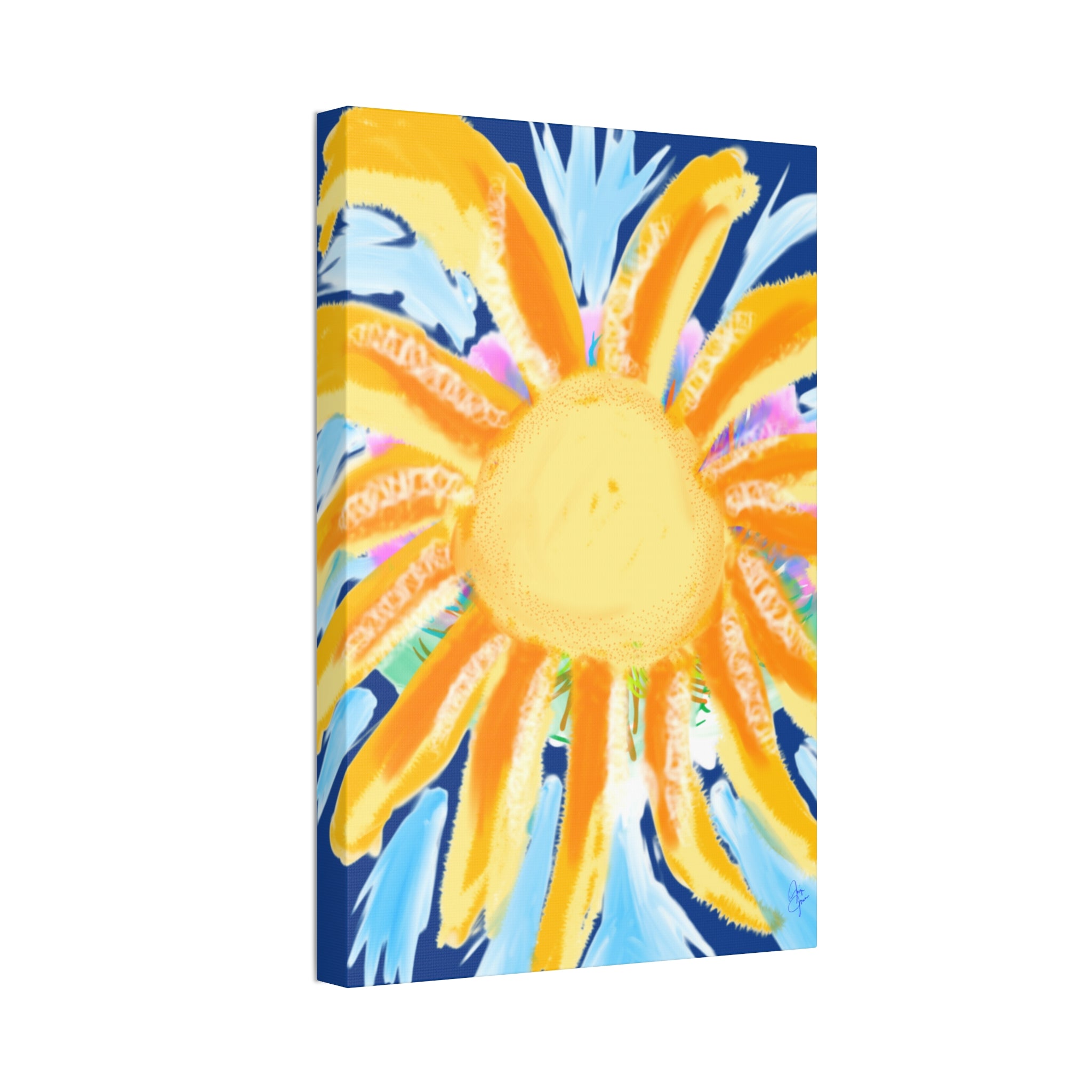 Sunburst Canvas Print — Bright Abstract Sunshine Wall Art (Stretched 1.5")