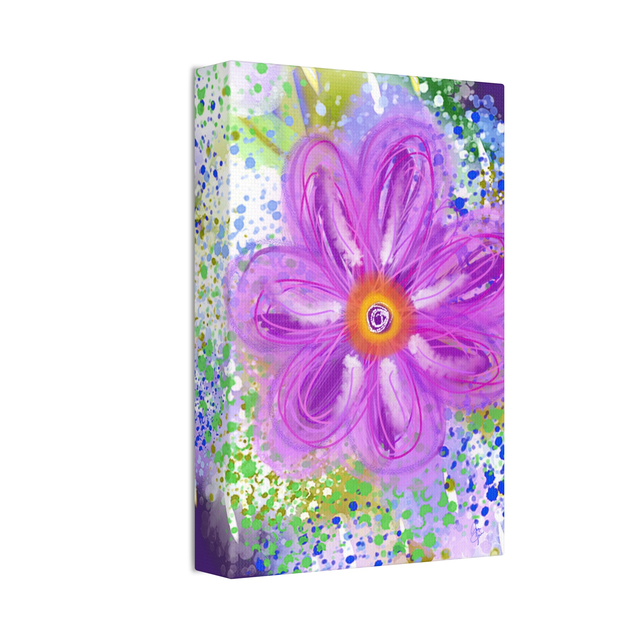 Purple Bloom Floral Canvas - Stretched 1.5" Wall Art